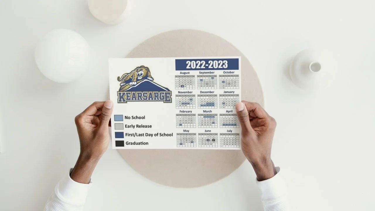 Calendar design for Kearsarge High School located in Sutton, NH.