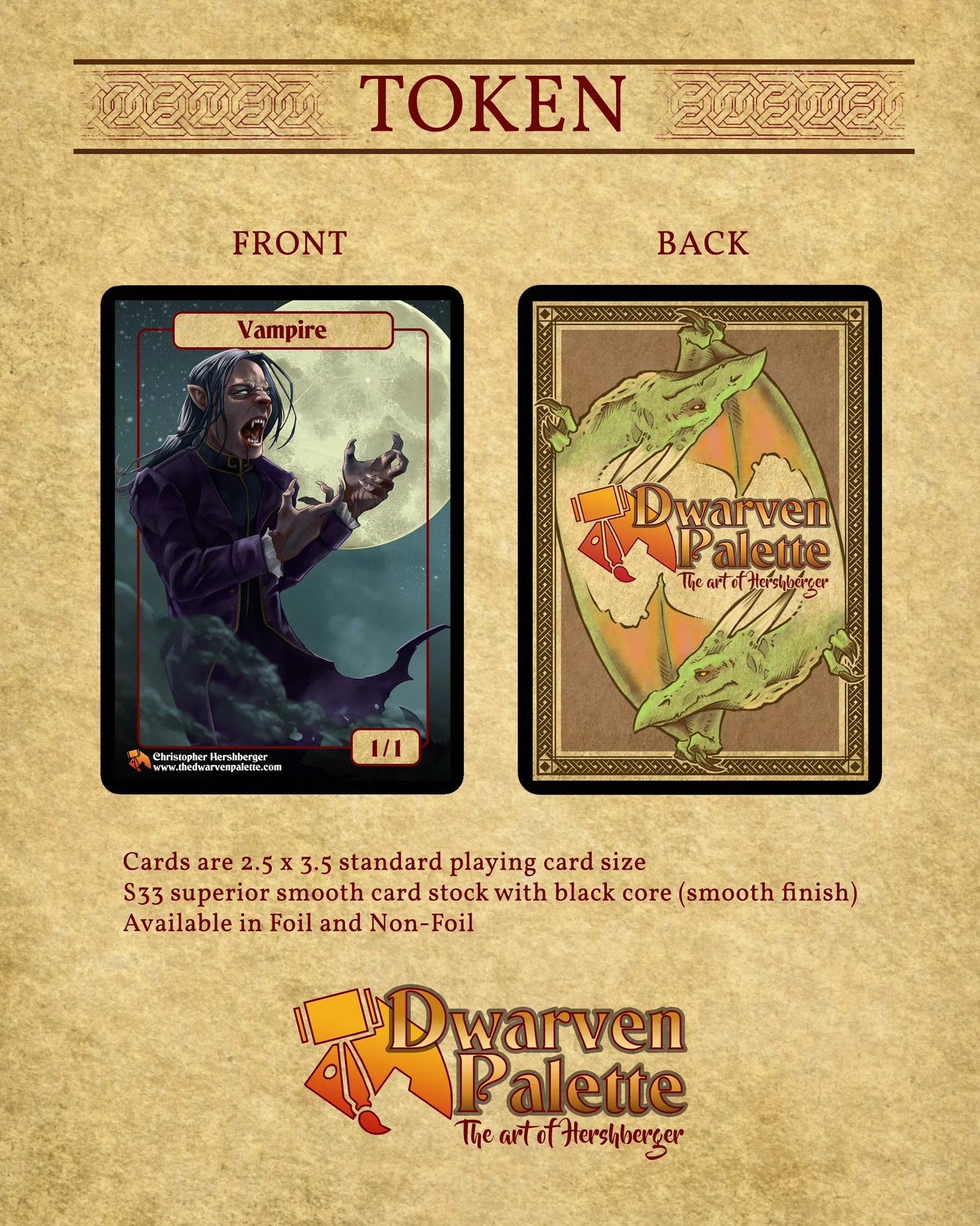 Vampire Token - MTG  Dwarven Palette