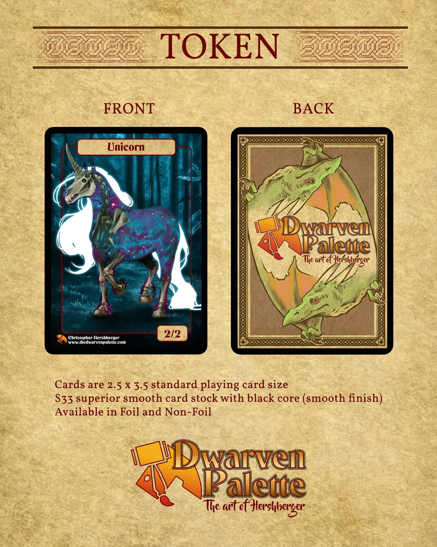 Unicorn Token - MTG  Dwarven Palette