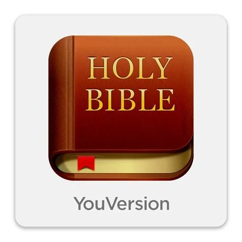 An image of a brown Bible with the words Holy Bible in gold lettering. The words YouVersion are written below the image.