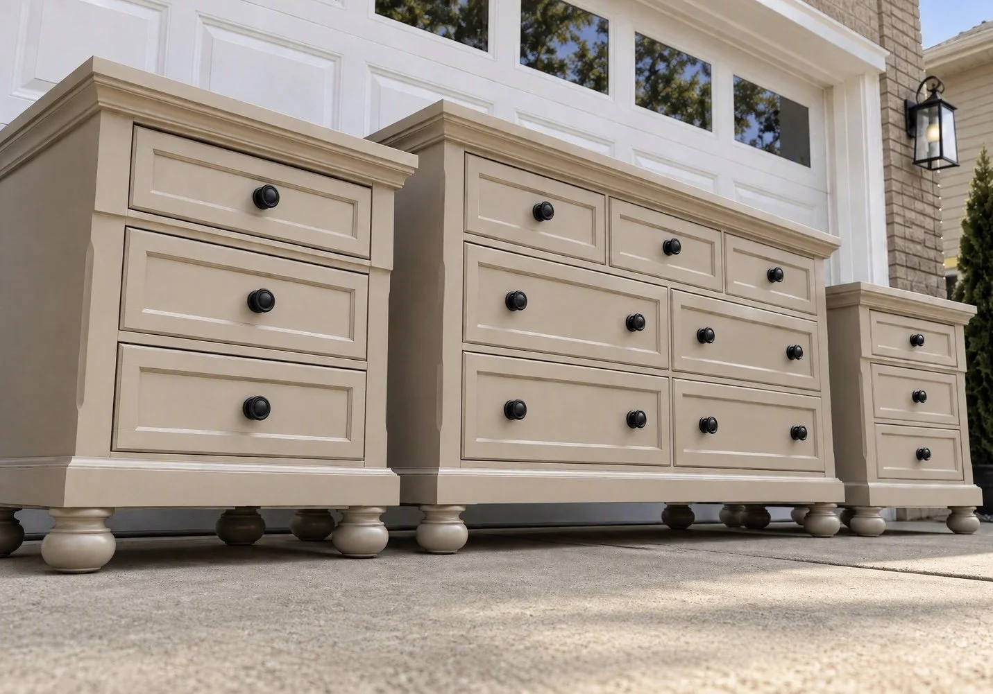 Painted bedroom furniture set refreshed by TBDesign