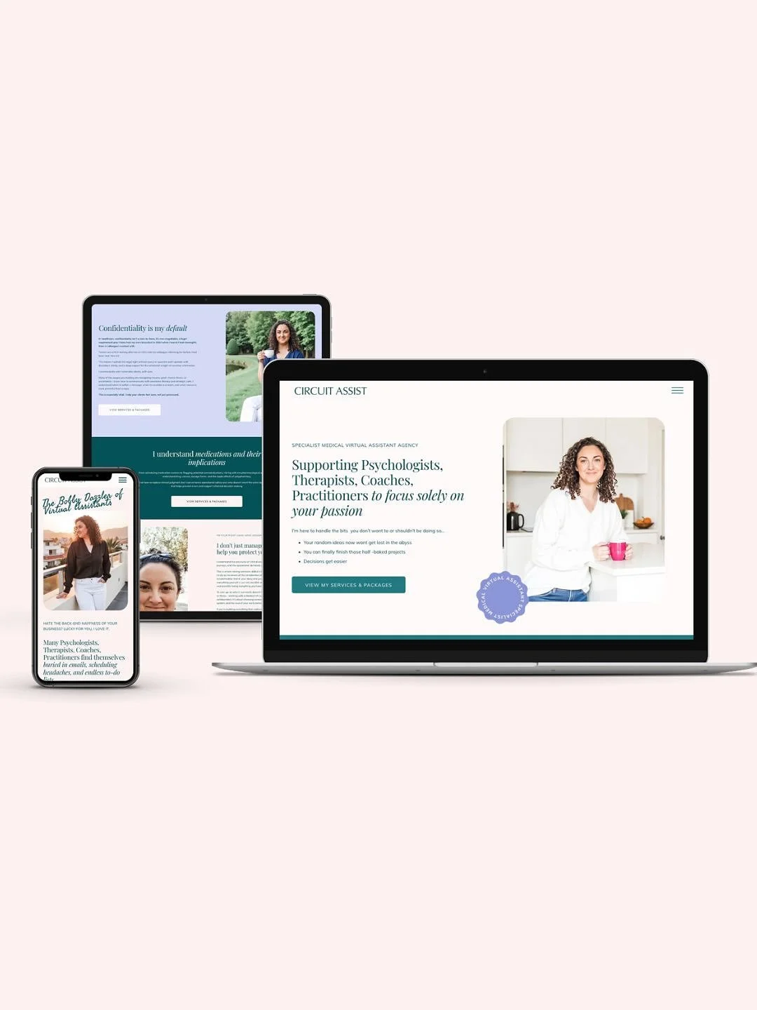 Super excited to share the brand new website for @rachel_circuit_assist - a brilliant medical virtual assistant agency supporting healthcare professionals across the UK.

Founder Rachel wanted to create a site that felt calm, expert and compassionate