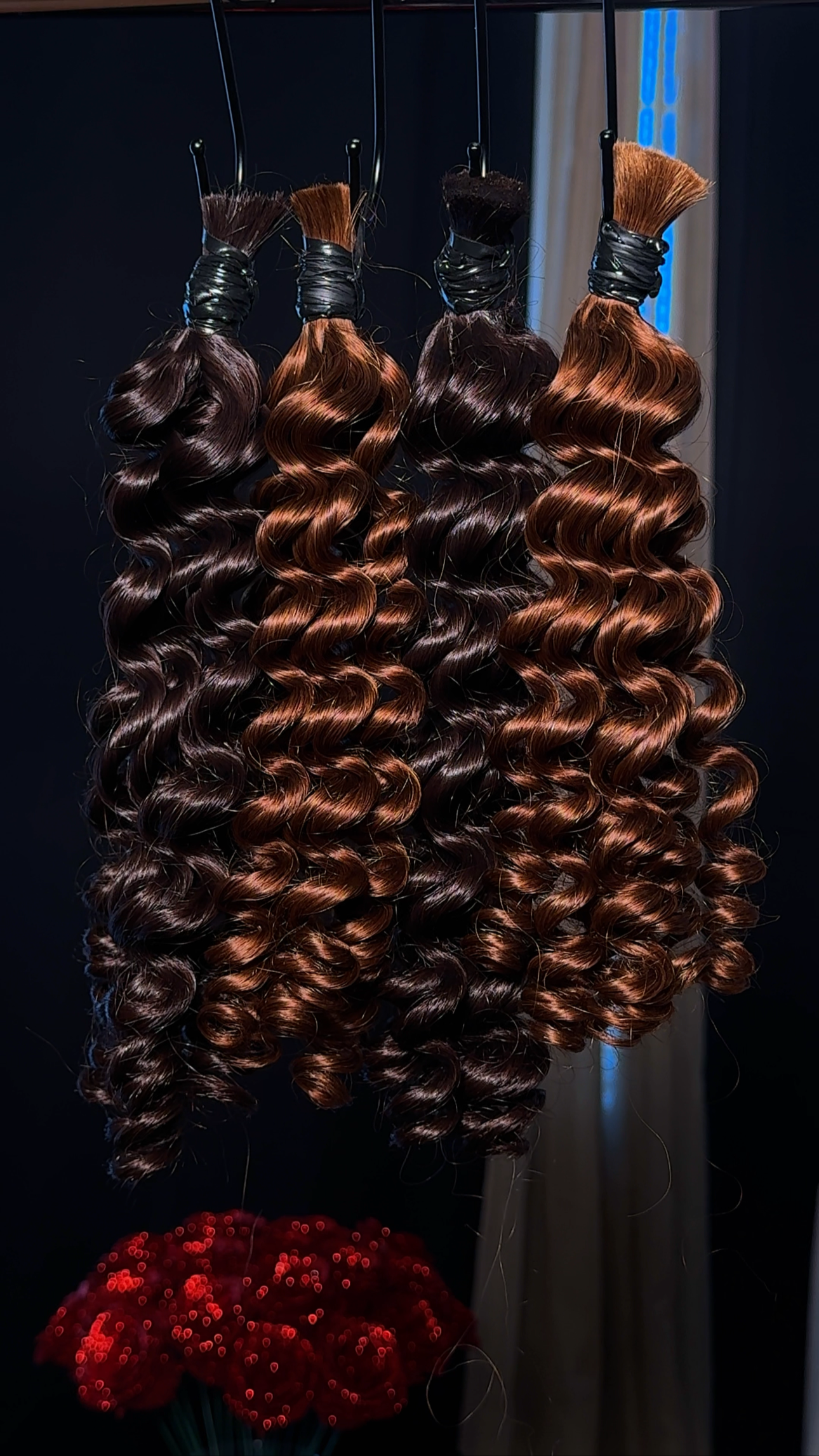 200G DEAL Double Drawn Human Hair for Braiding –  Golden brown  and dark brown Deep Wave