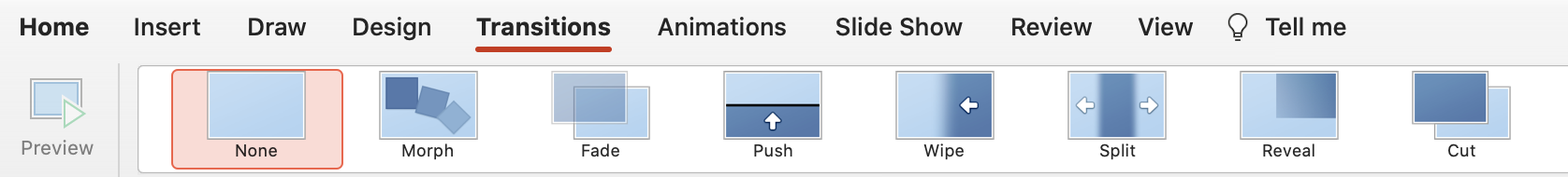 slide transition options in powerpoint