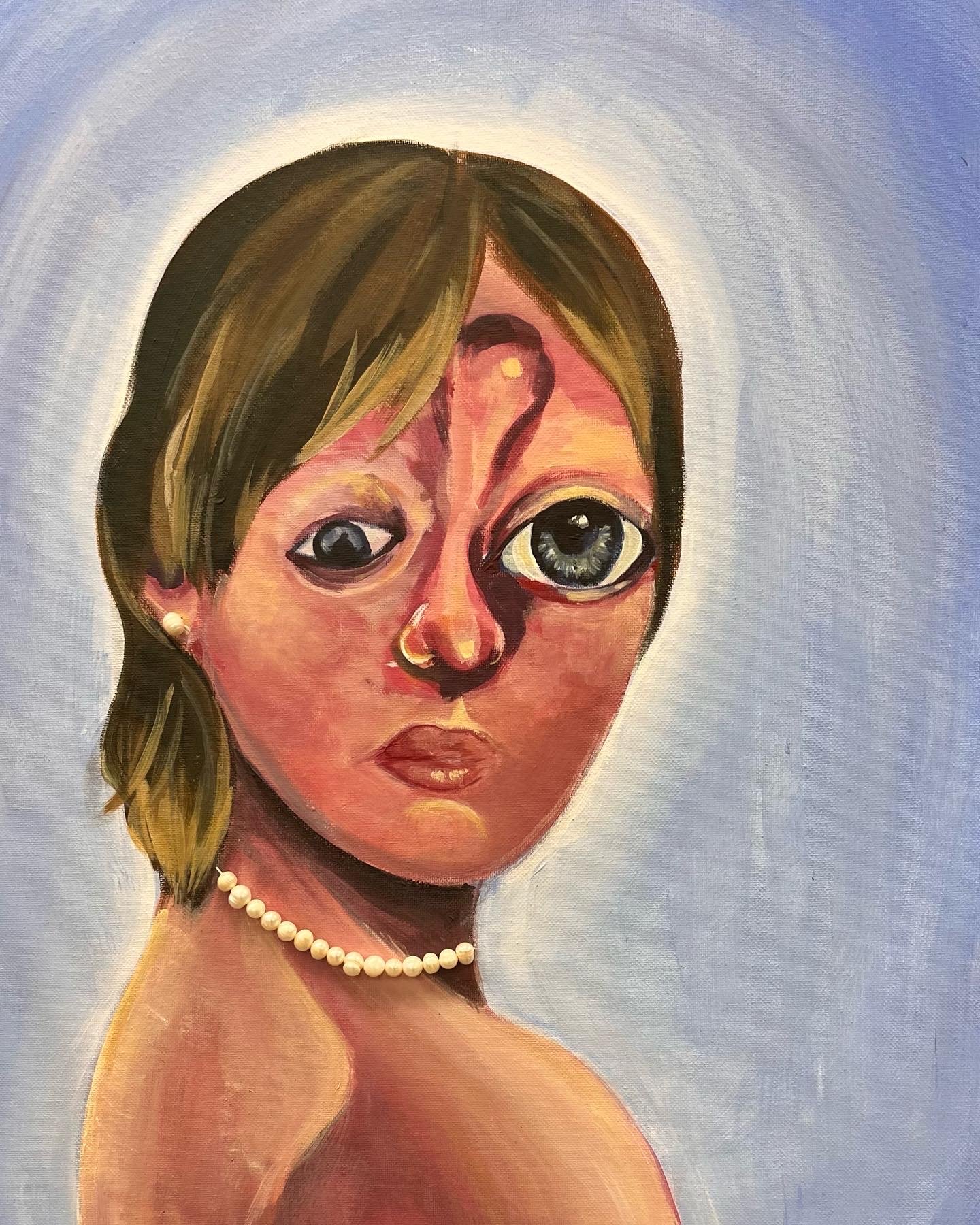 "Self-Portrait" Acrylic Paint on Canvas, 16"x20", 2022