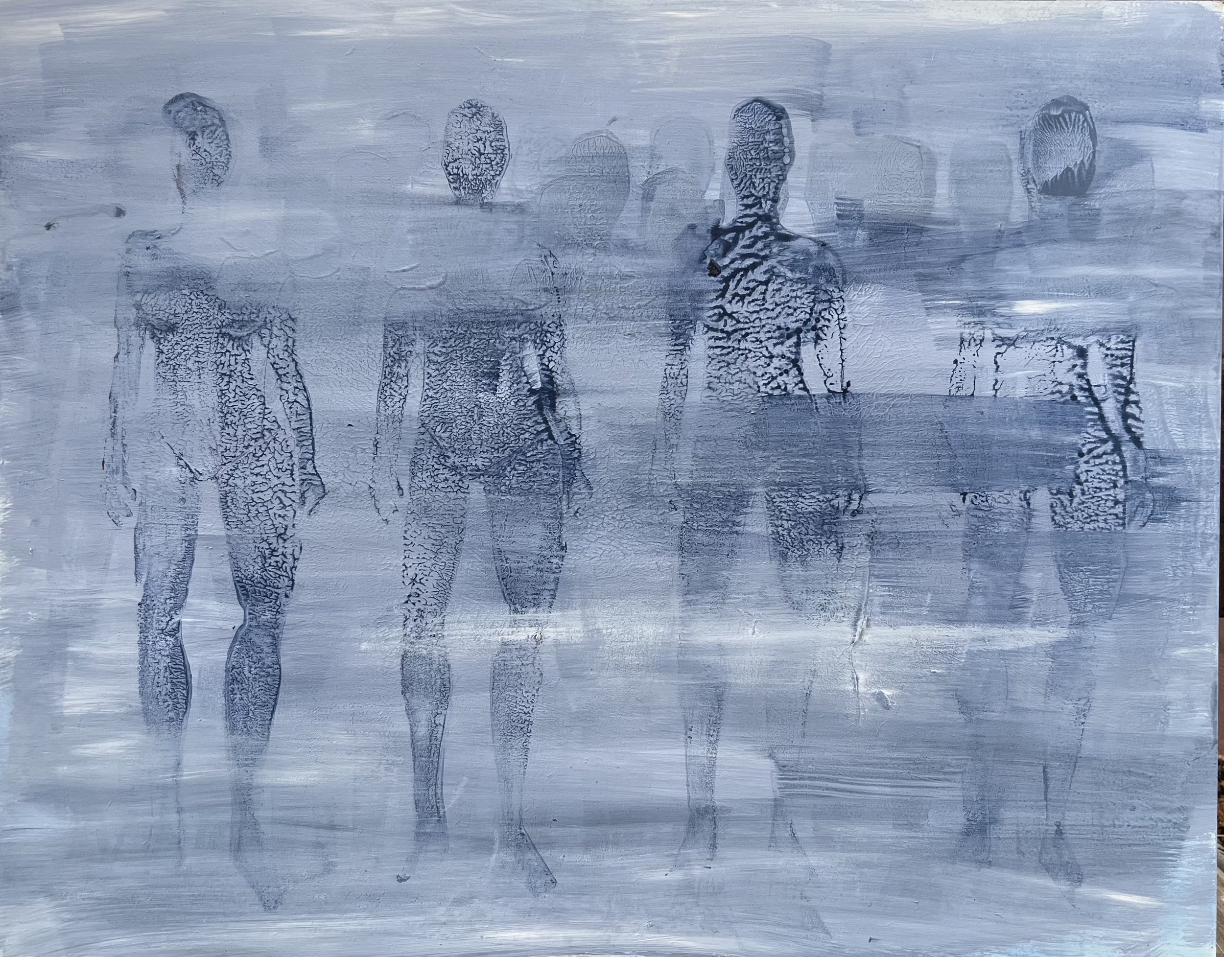 "Mists" Acrylic Paint on Wood Board, 8x11", 2022.