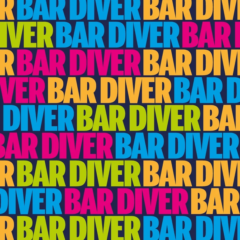 Bar Diver Text Repeated in Different Colors