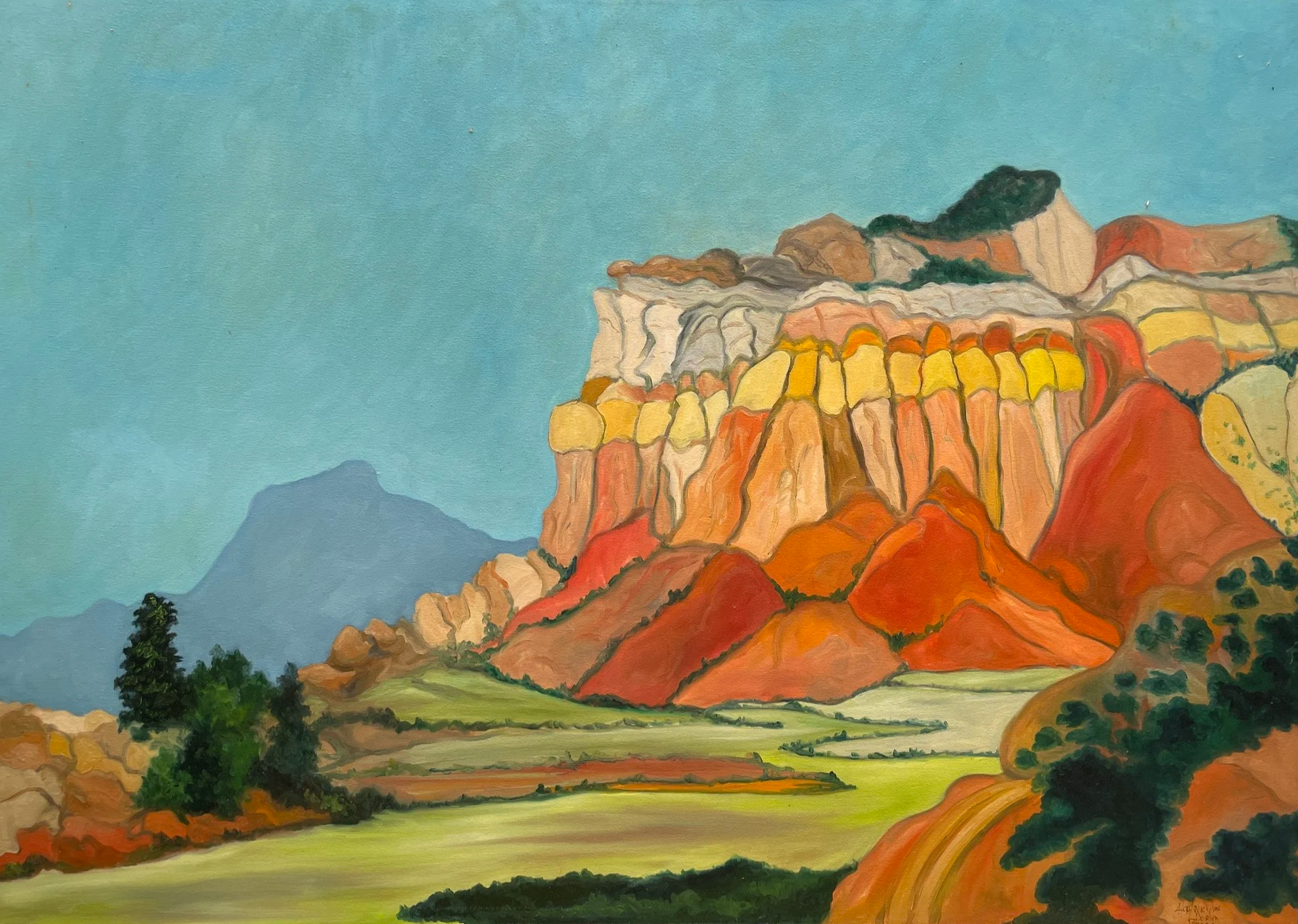 Pedernal, Ghost Ranch, New Mexico  |  1994  |  Oil on canvas  |  35” x 49”  |  $2,500
