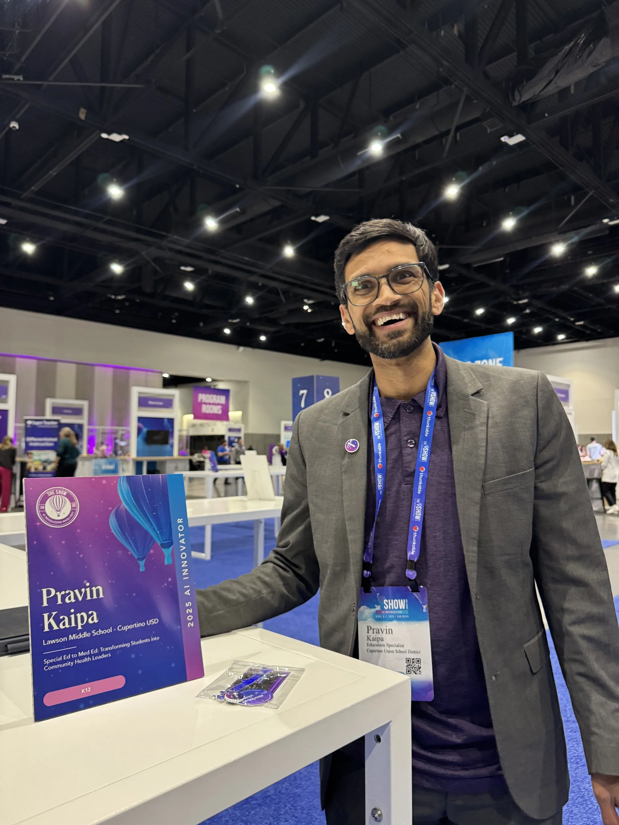 Pravin's booth at the 2025 ASU+GSV AI Show in San Diego