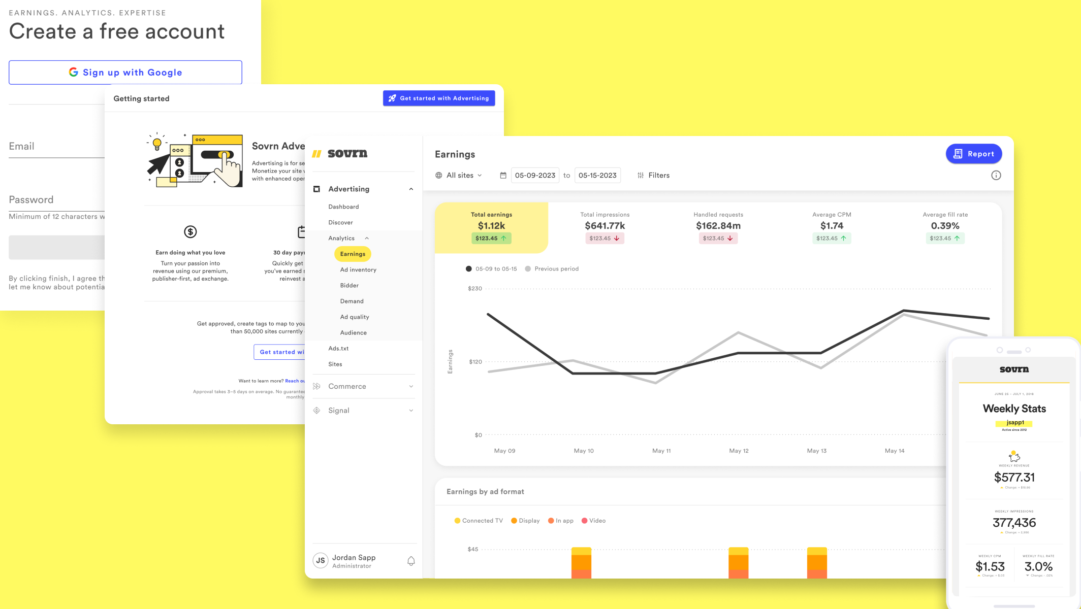 Platform screenshots