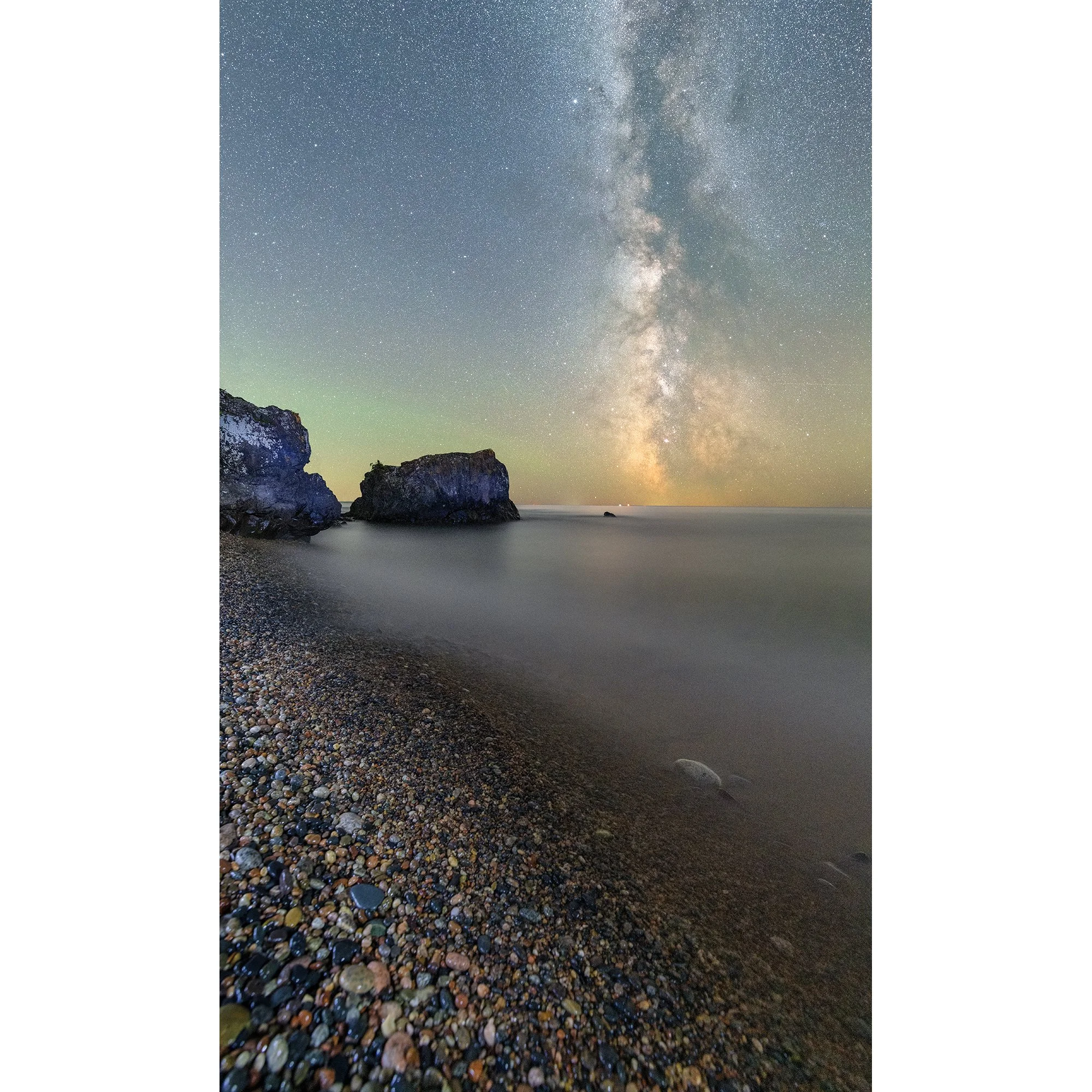 Milky Way Over Sawpit Rock and Pebble Beach