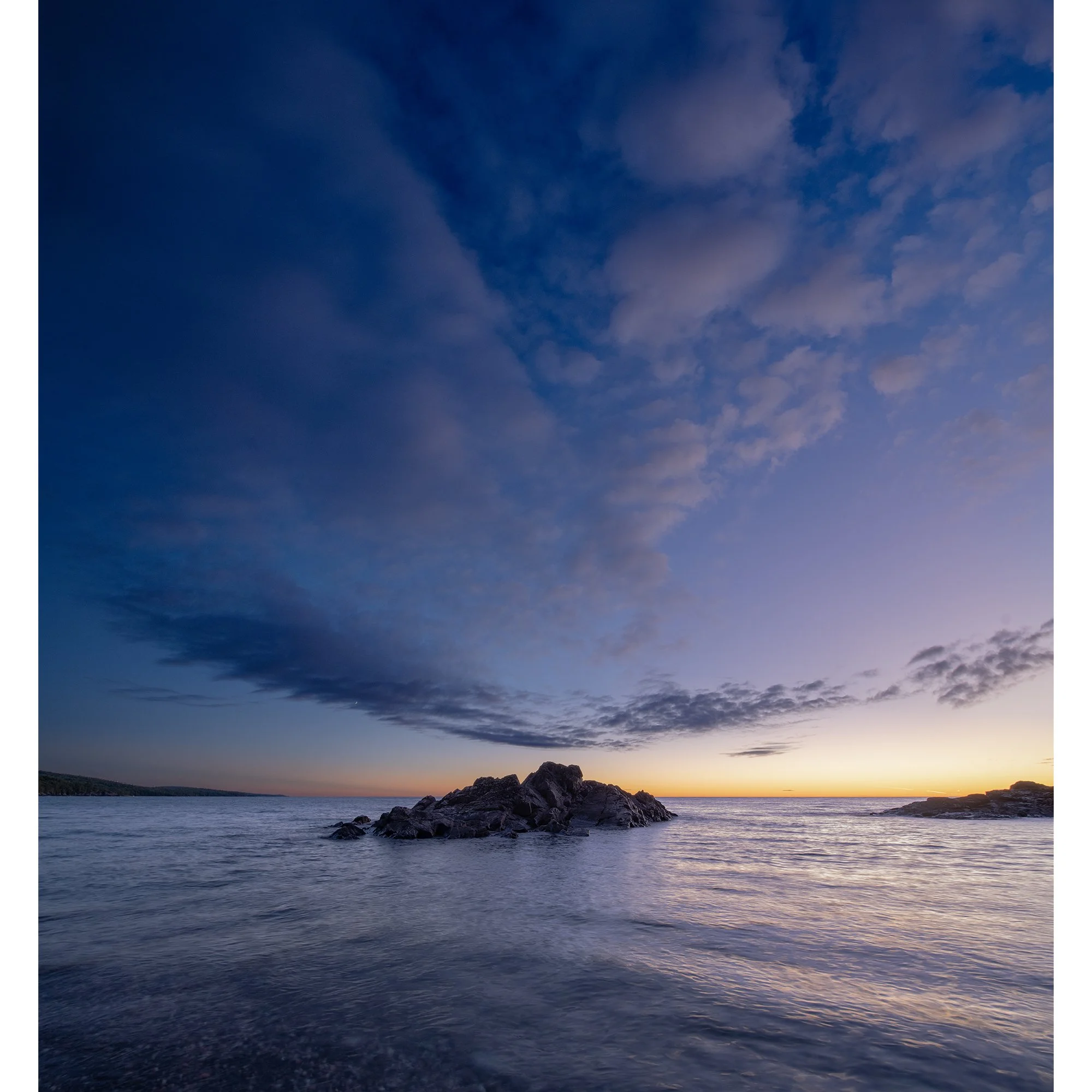 Clouds Over Mica Bay Island After Sunset