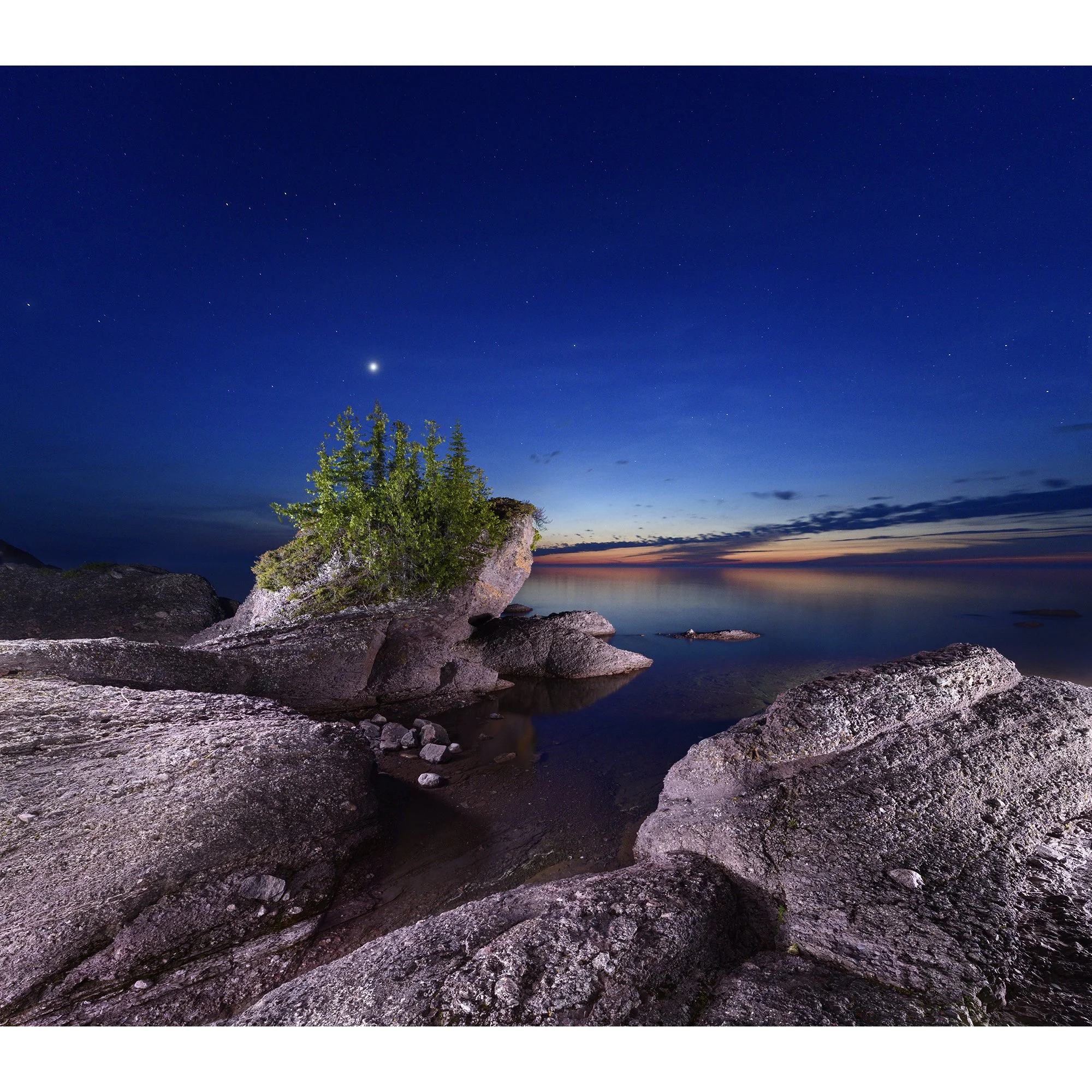 Venus Over Lake Superior at Blue Hour