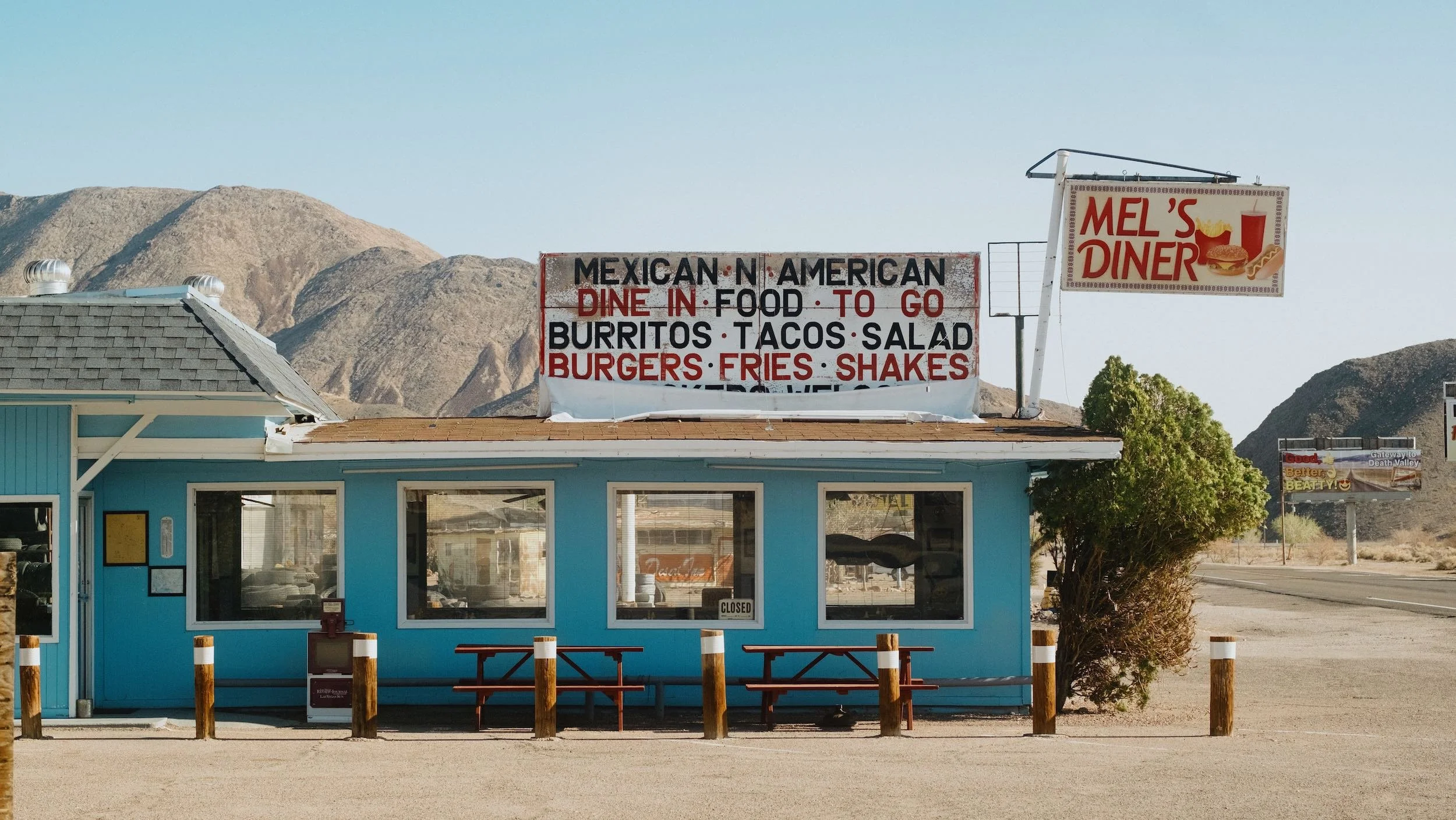 Picture of Me's Diner outside of Death Valley National Park in Beatty, Nevada.