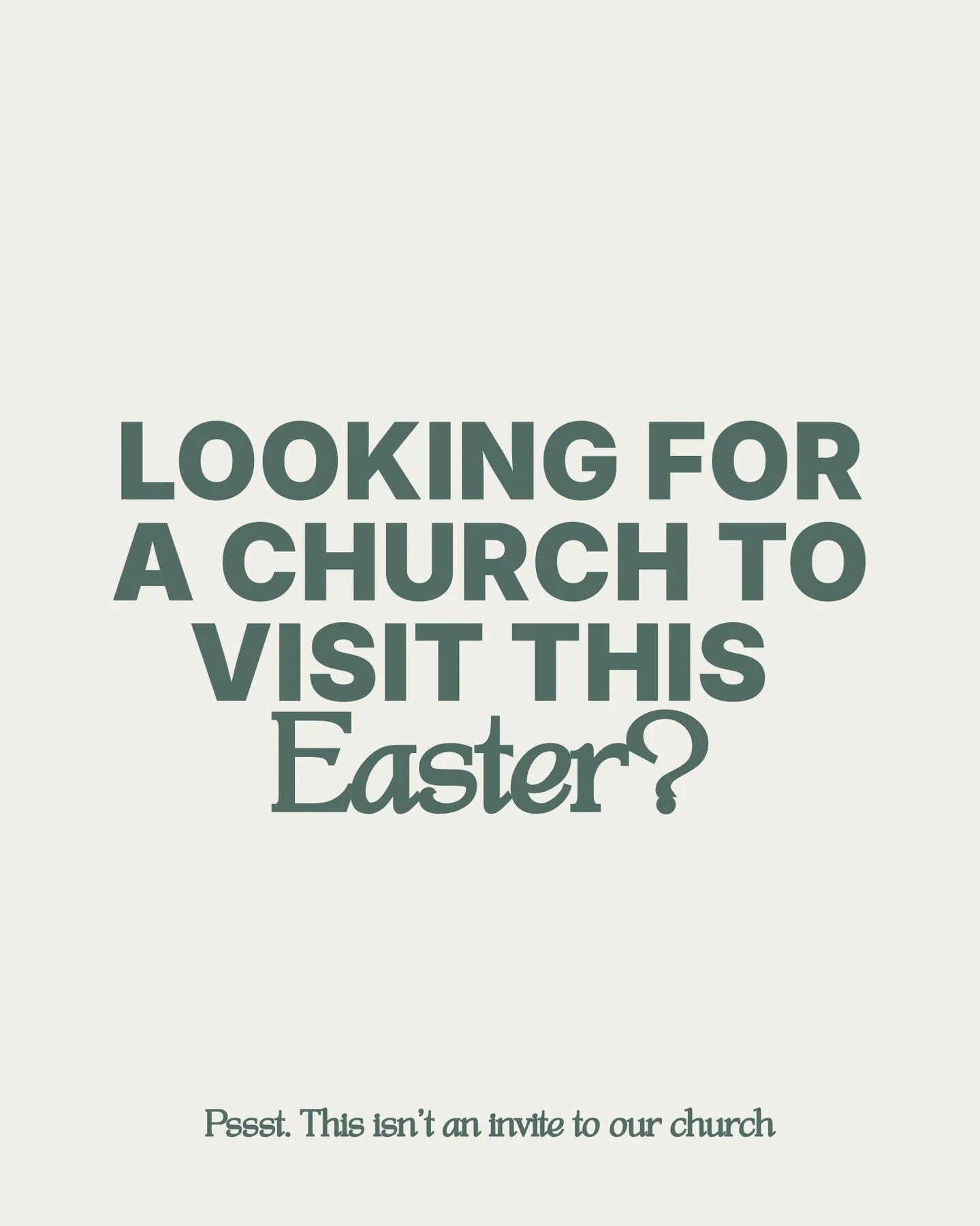 By now, you've likely been flooded with Easter invites and social media ads and of course, we'd love to see you visit our church, but this isn't that post.

Ultimately, what we want to see is churches filled this Sunday with people celebrating and se