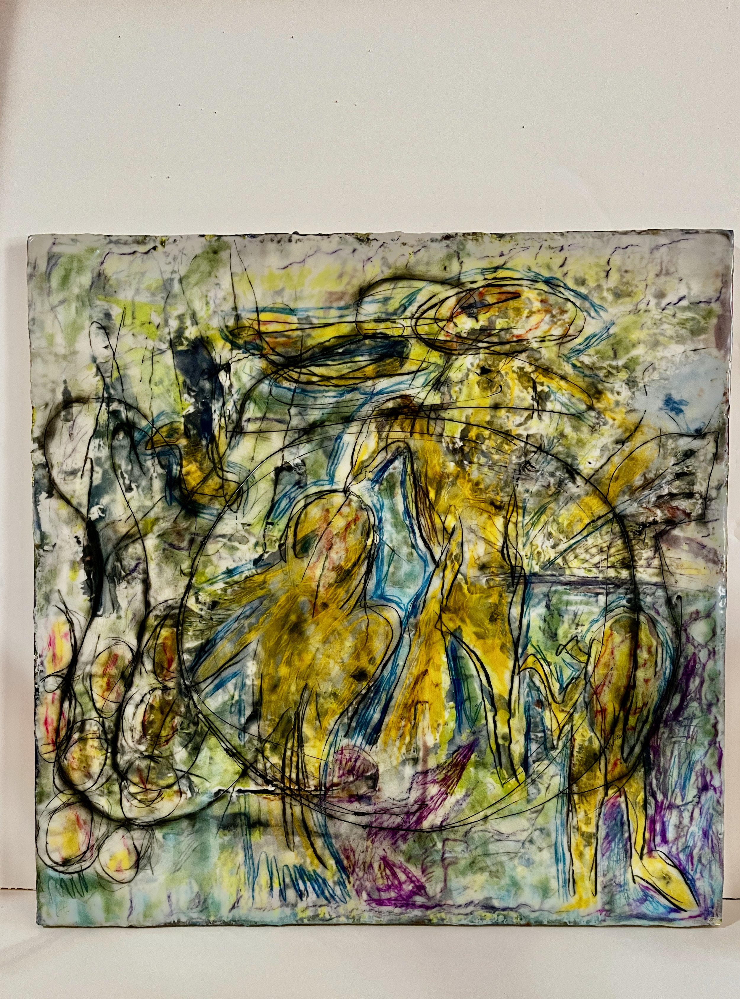 Robin Ryder, "Covid Dreams", Encaustic on Panel