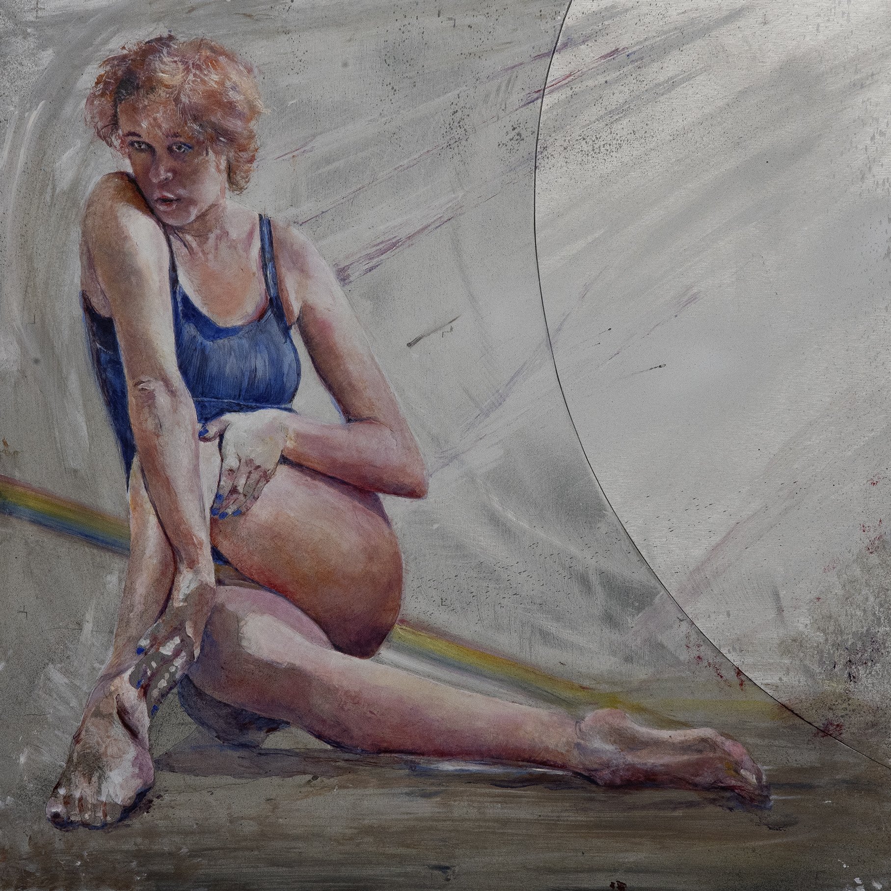 Lew Lott, "NoMeansNo" Oil and acrylic on aluminum, 24 x 24"