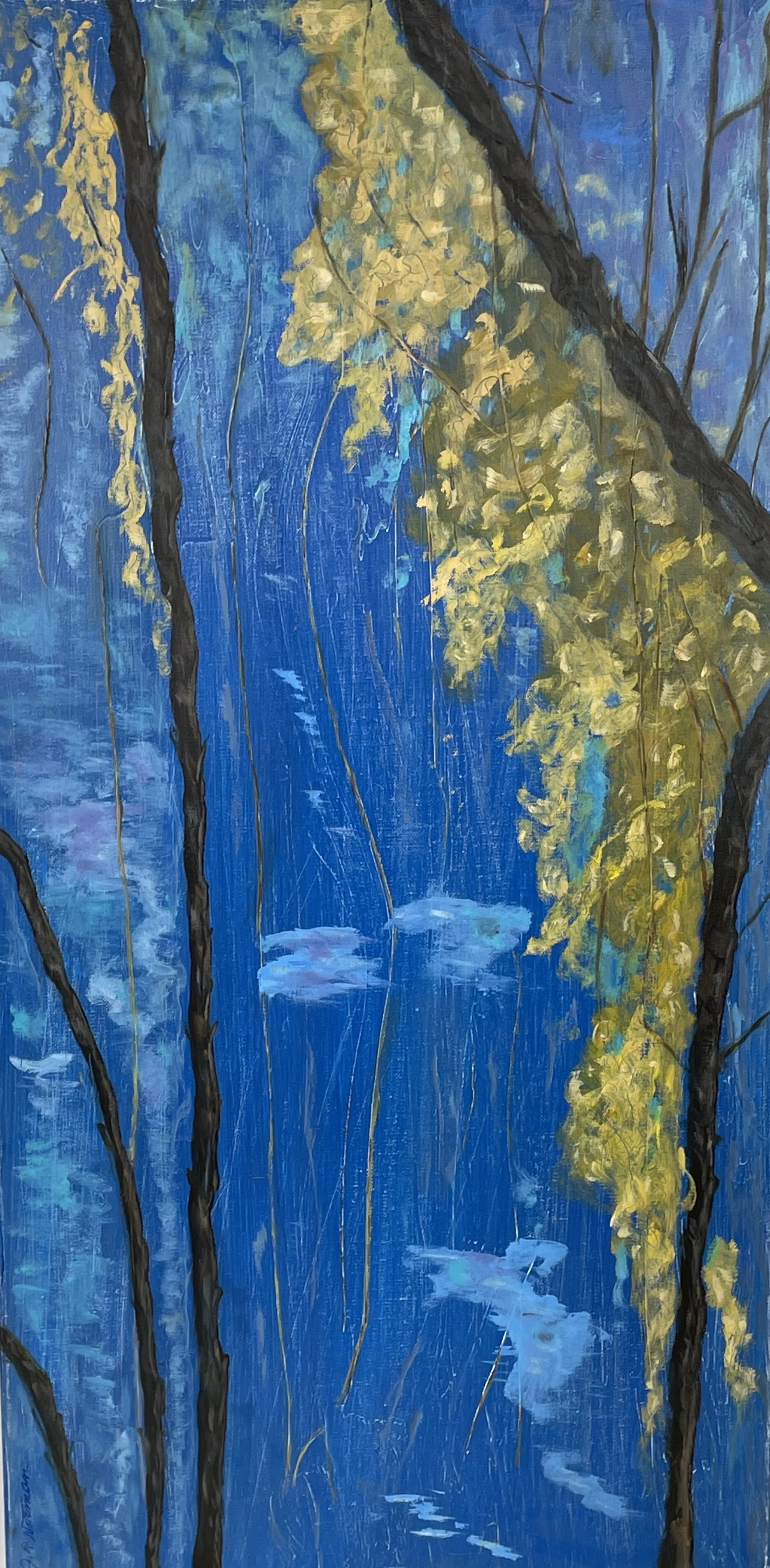 "BLUE VEIL," oil, 30 X 15 inches