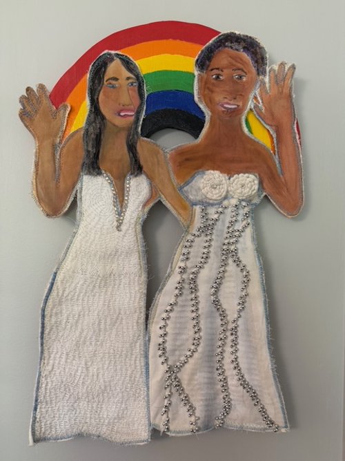 Heidi Thacker, "Who Is The Bride" Mixed media, 30 x 18"