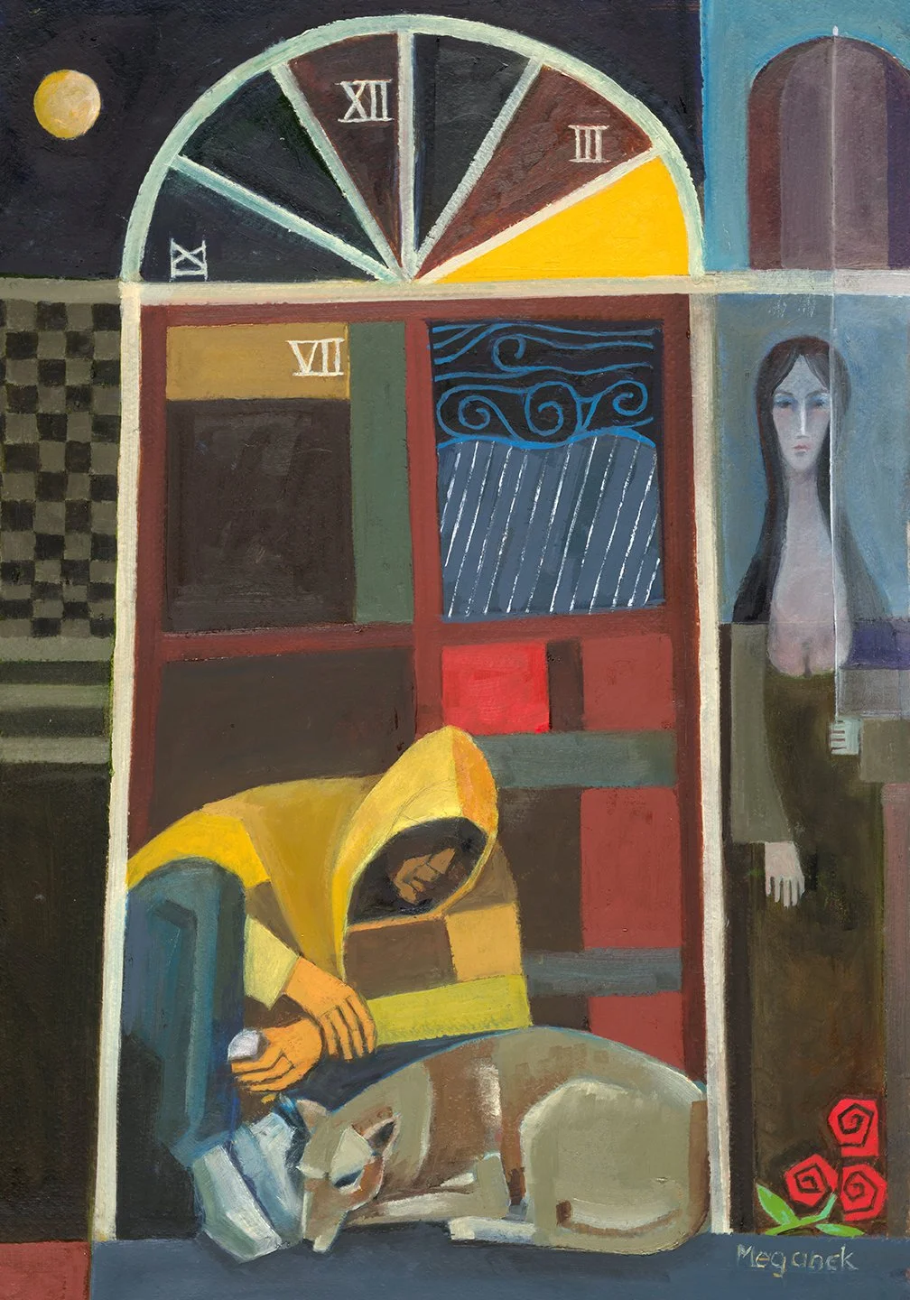 Robert Meganck, Rain Dogs, Oil on board 