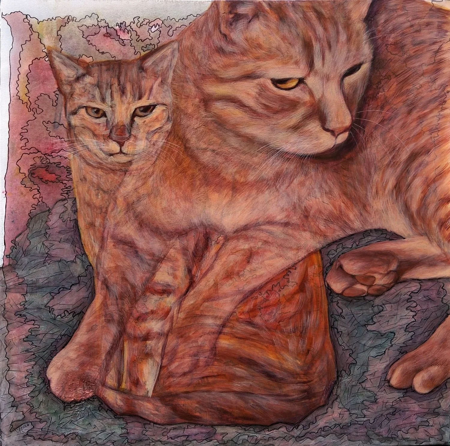 "Throne of Pendragon," 2026, Sharpie & acrylic on canvas, 30x30 inches