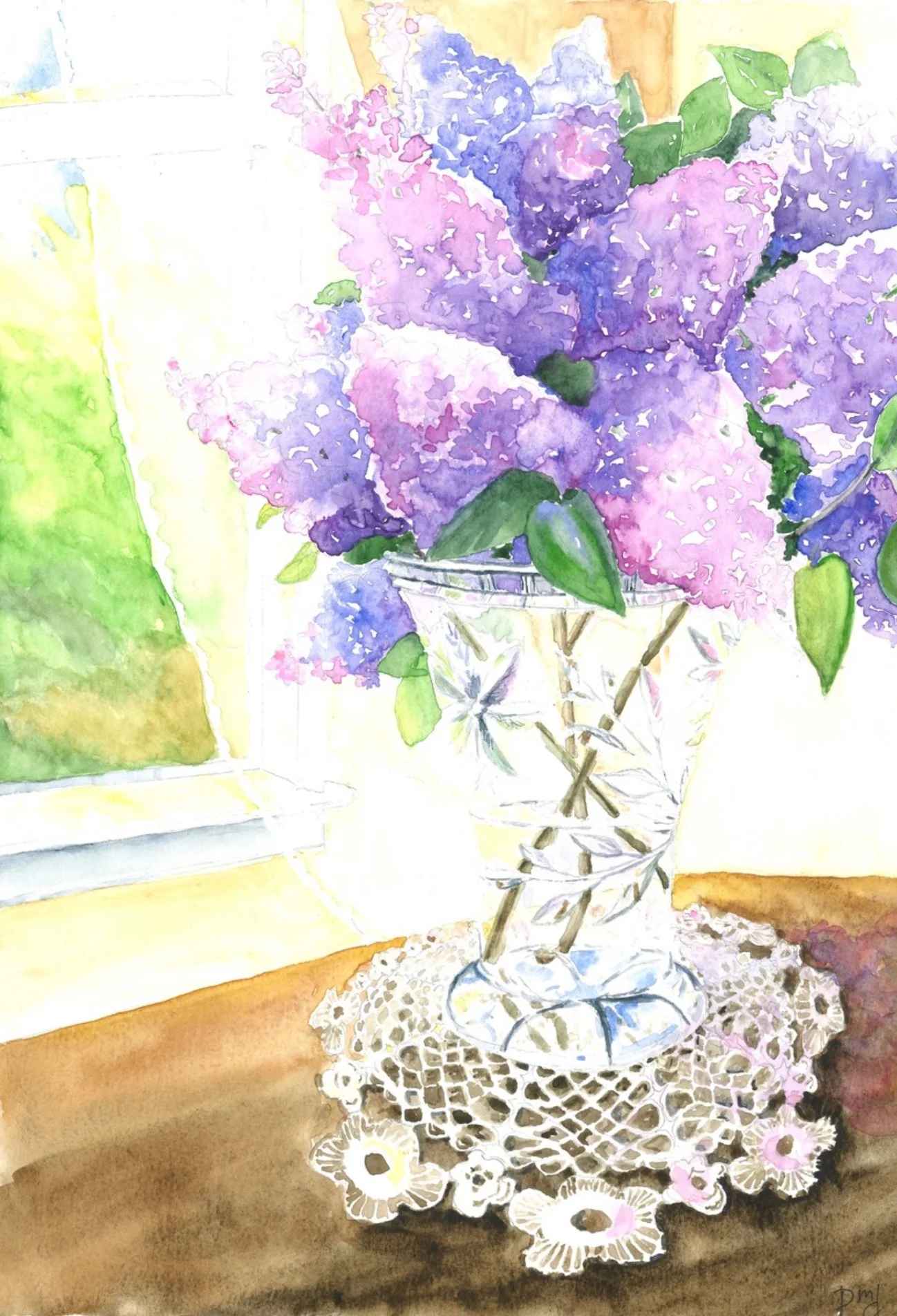 "Irish Lilacs," 14 x 11 inches, watercolor on watercolor paper