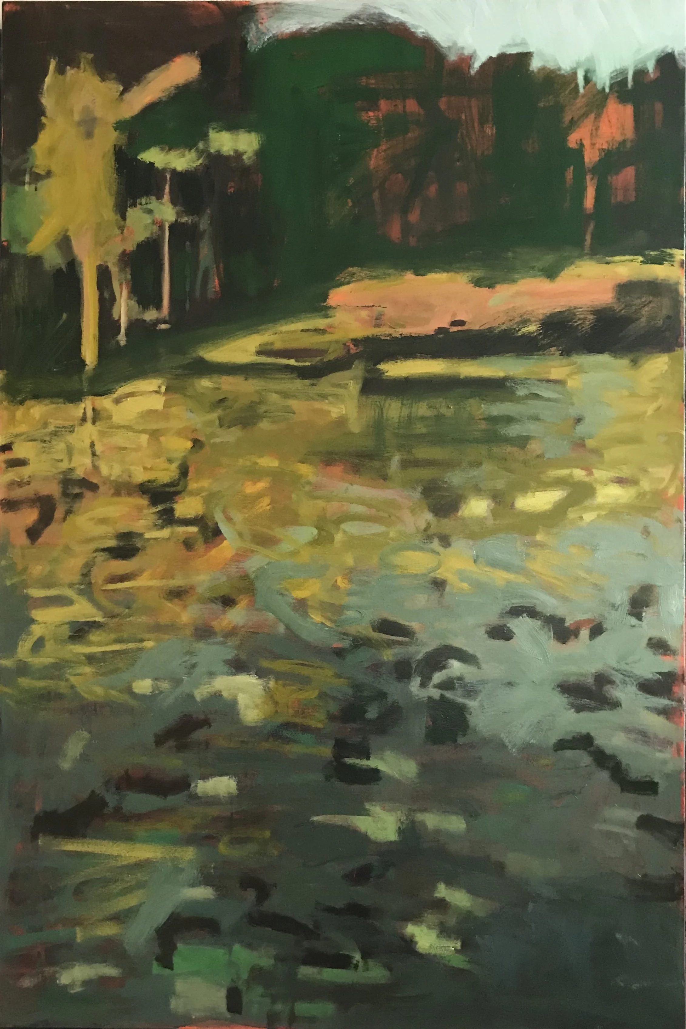 "From The Train," 60 x 40 x 1.5 inches, Oil on canvas 2018