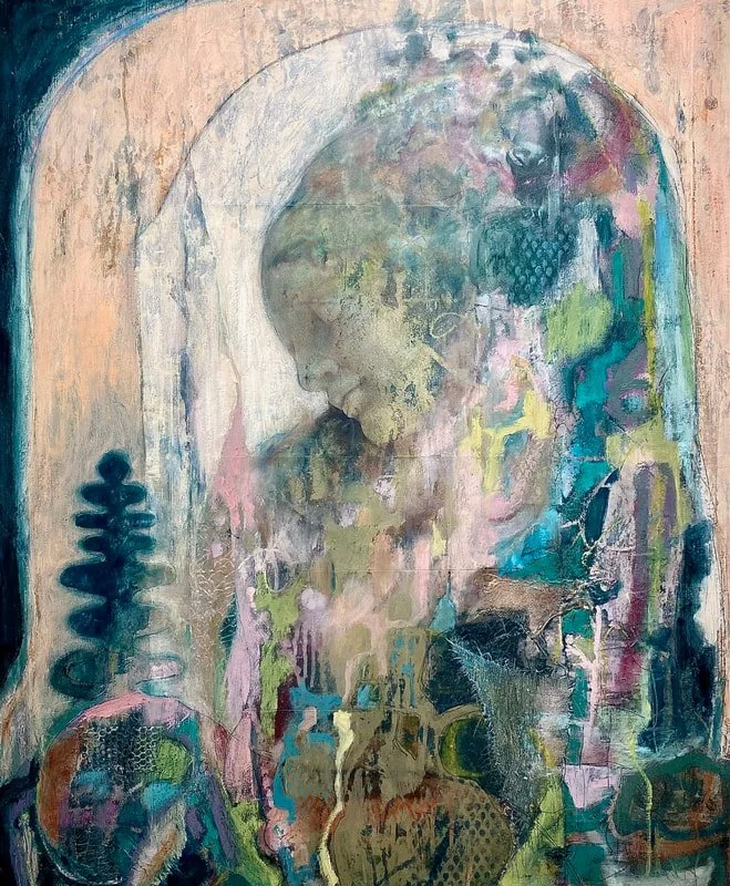36" x 30" mixed media on panel