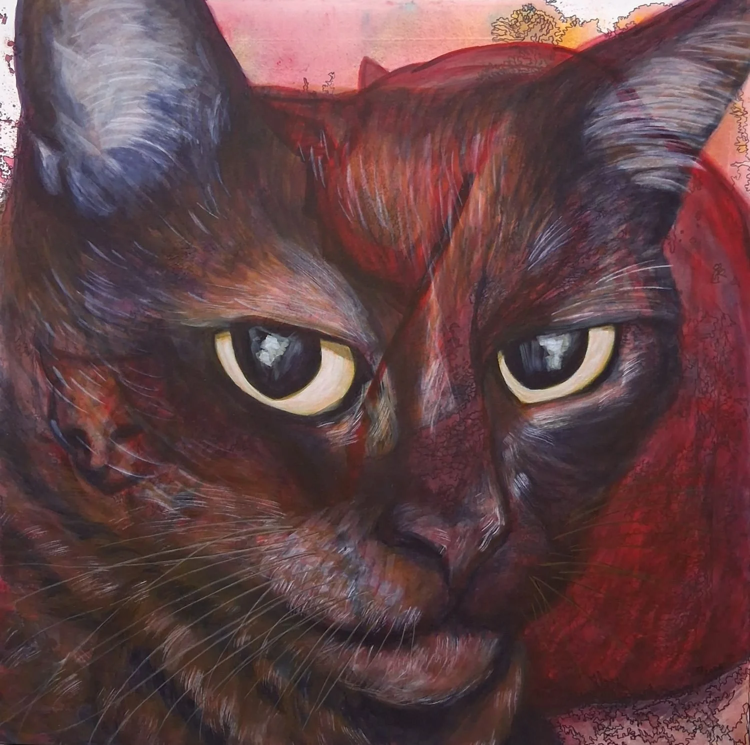 "Wisdom of the World," 2026, Sharpie & acrylic on canvas, 36x36 inches