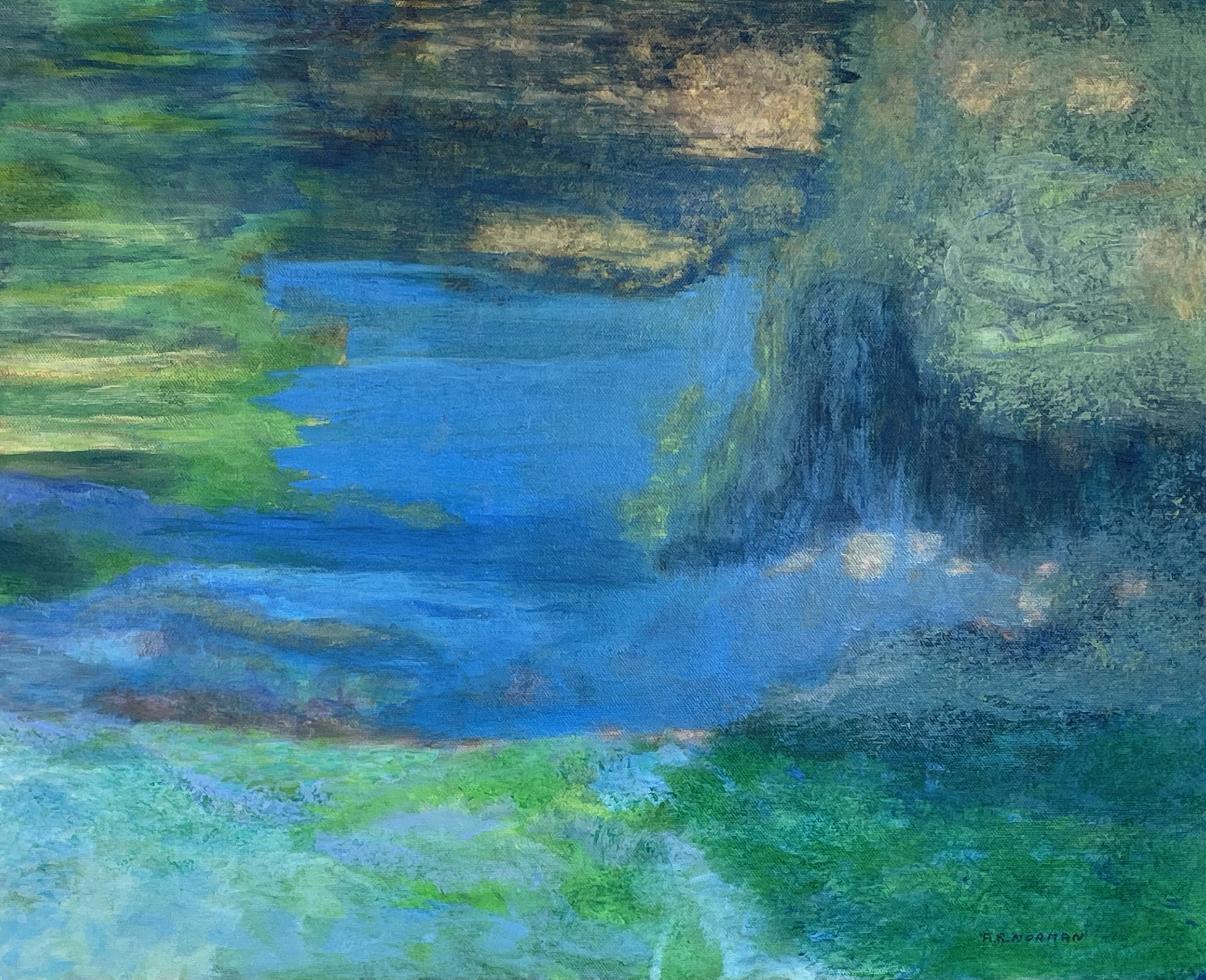 "HIDDEN MARSH", acrylic, 16 X 20 inches