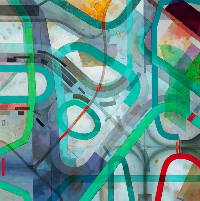 Betsy Bannon, "Airside Choreography", 36x36, oil on panel