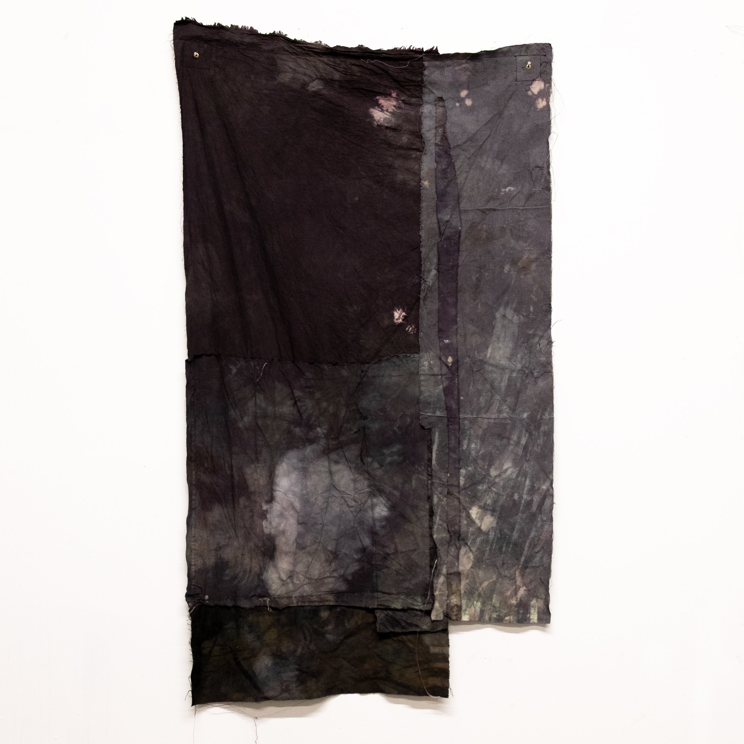 augurium
2026
Mixed media on sewn cloth with grommets and nails
Approx. 56 x 31.5 inches