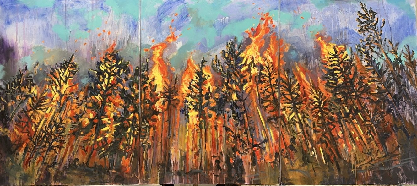 Firestorm 3
oil on canvas
48"x109" Triptych
$5850