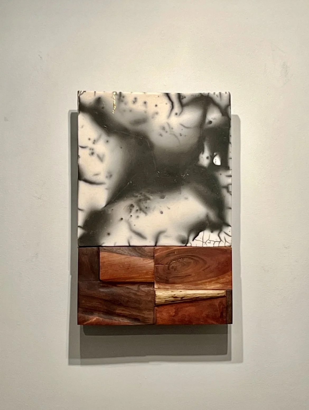 Paul Terrell, Topsail Beach Due East, Naked raku fired ceramic, walnut, cherry, Kintsugi, 24x12x2.5, 500. - Paul Terrell.jpg