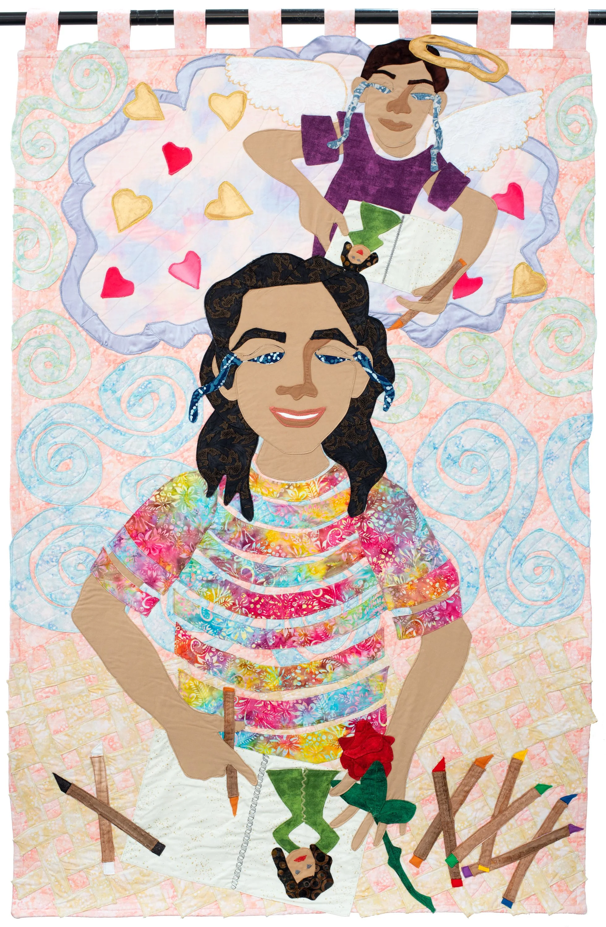 Alithia, Uvalde, Texas (stitched fabric, 57” x 35,” August 2023)