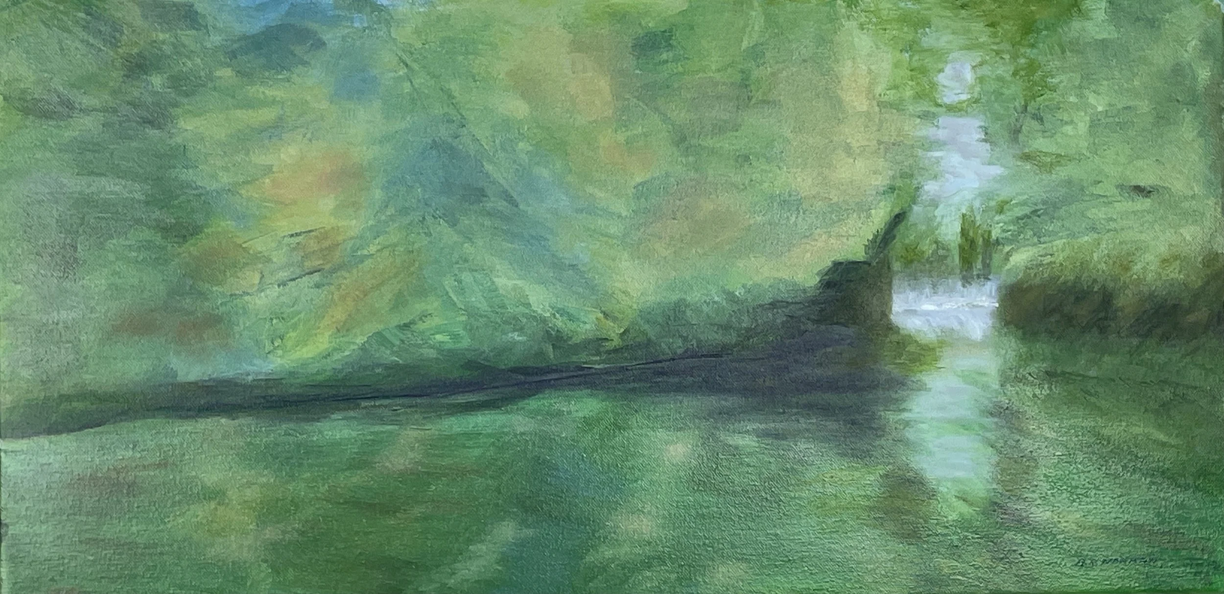 "CASCADE", acrylic, 12 X 24 inches