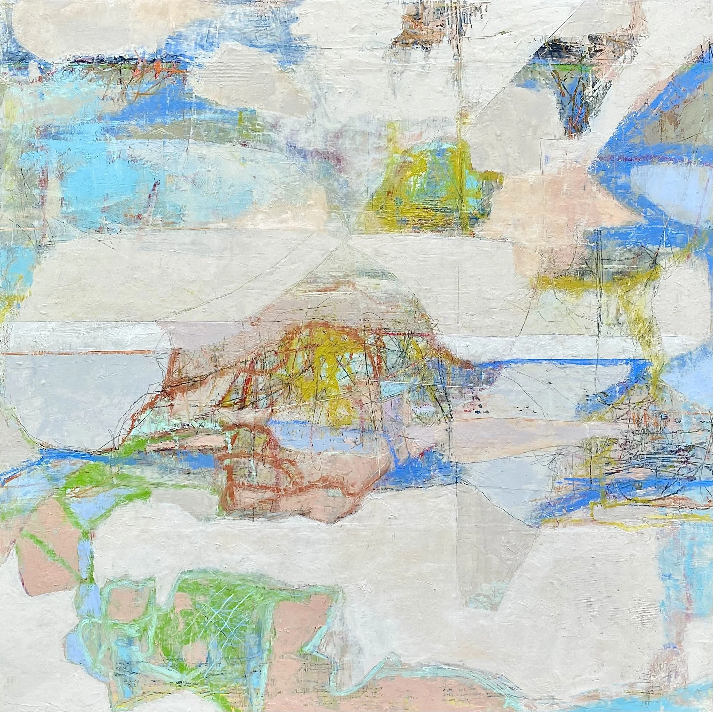 Martha Prideaux, "Wanderlust," (detail) 2022, mixed media, 30x30 inches