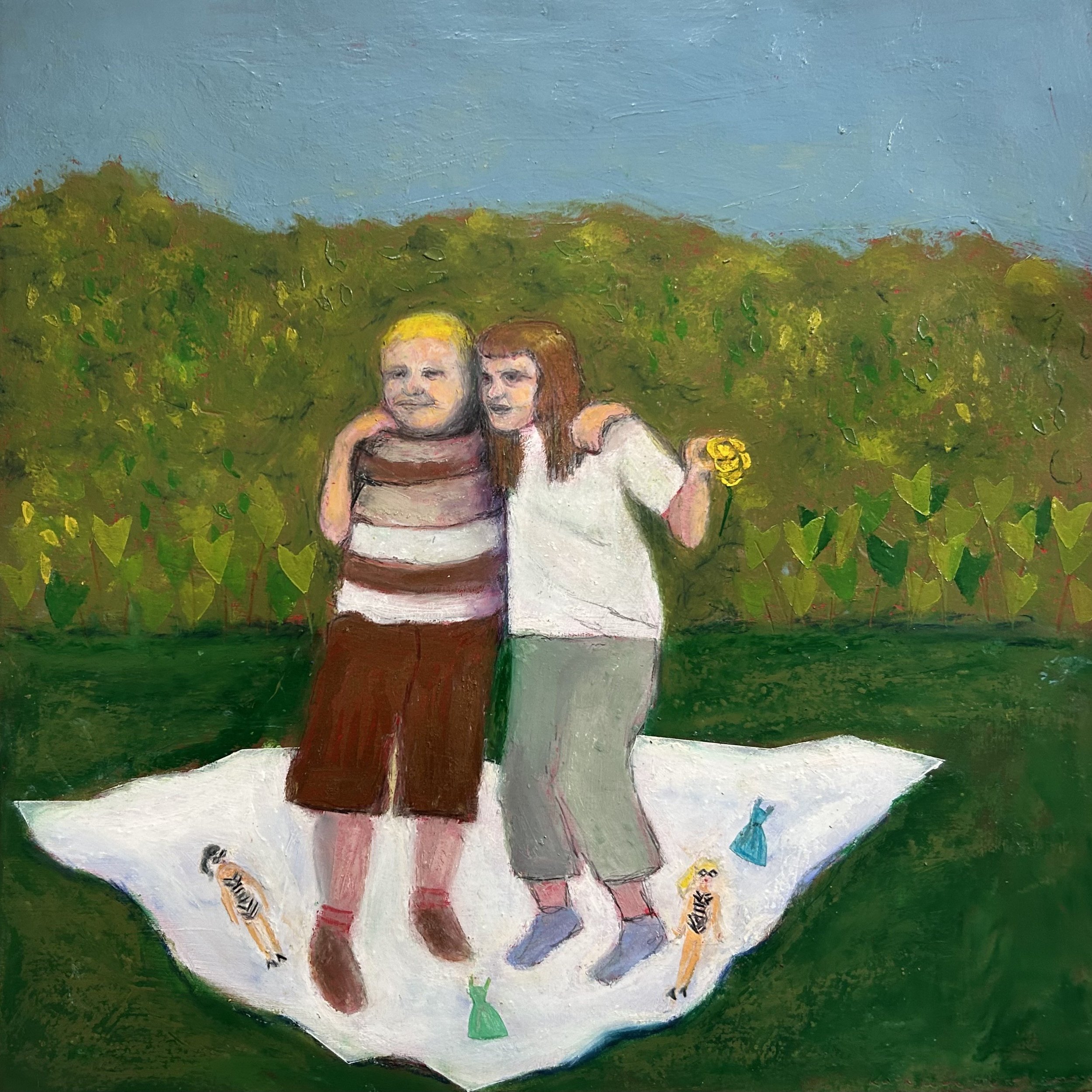 Kathleen Westkaemper, "1959" Oil paint stick on paper, 17 x 17"