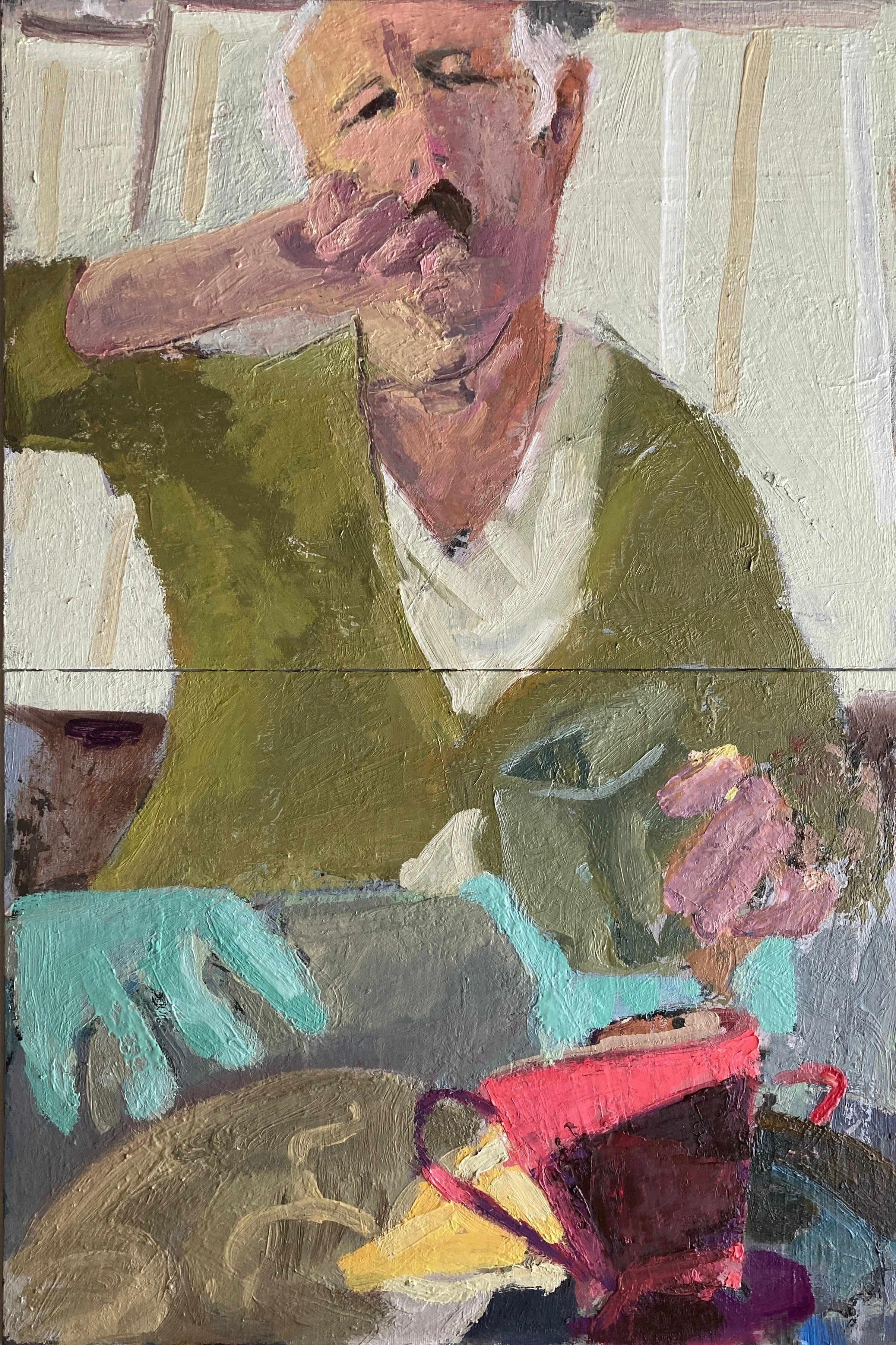Dishes Can Wait 24x16 in oil on archival board 2025