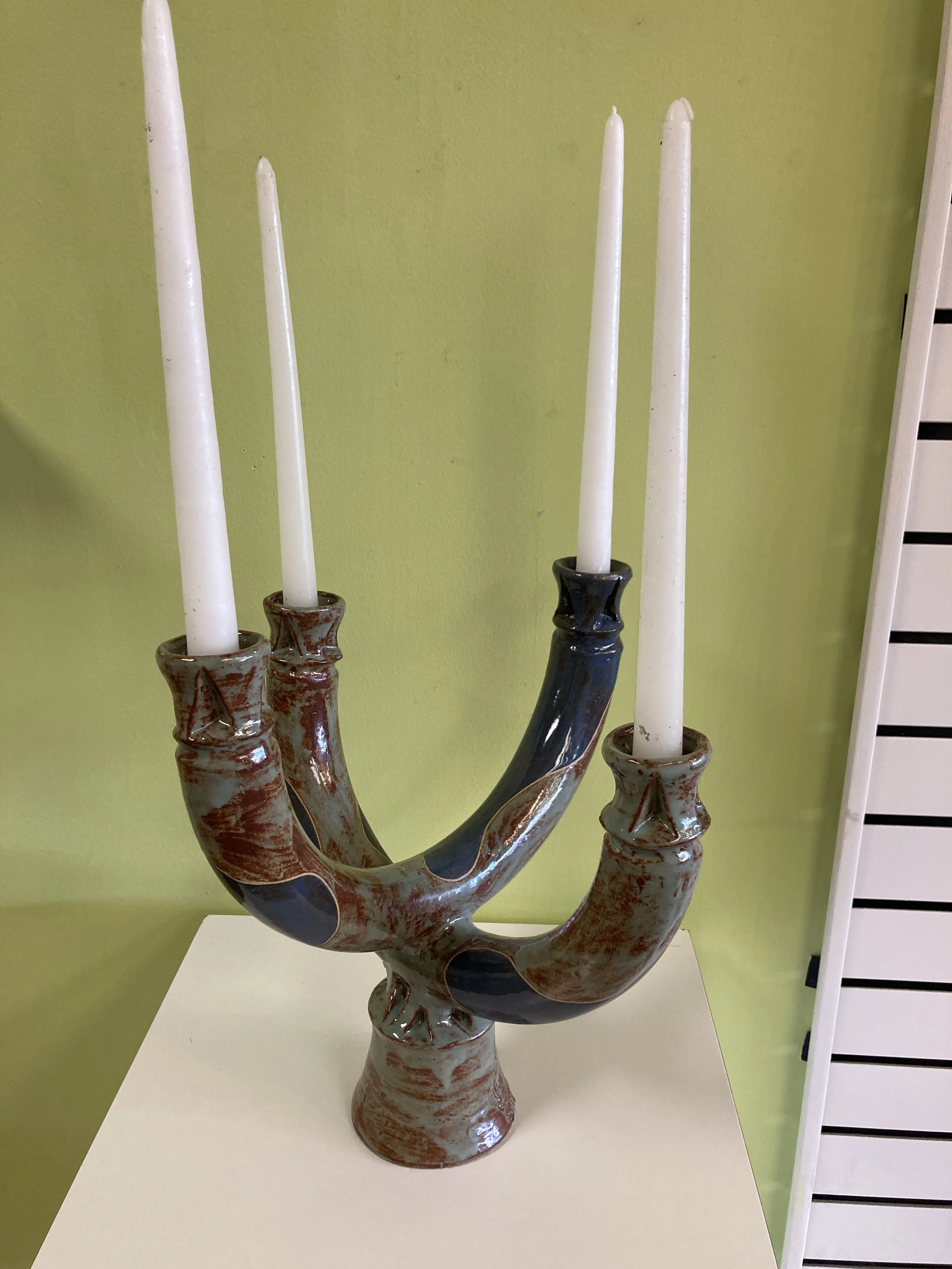 "CANDELABRA", clay, 14 X 13 X 13 inches