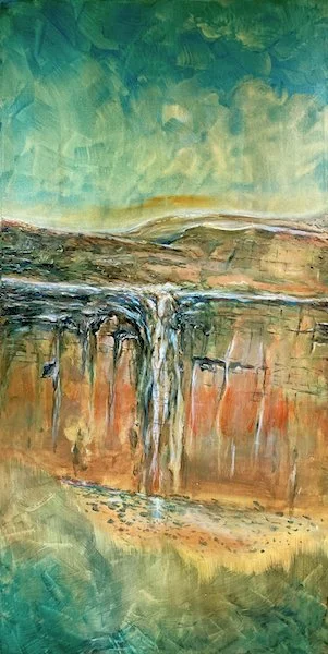 Cliff Colors
Site: Rainbow Point, Utah
Medium: acrylics on canvas
Art dimensions: 48" x 24"