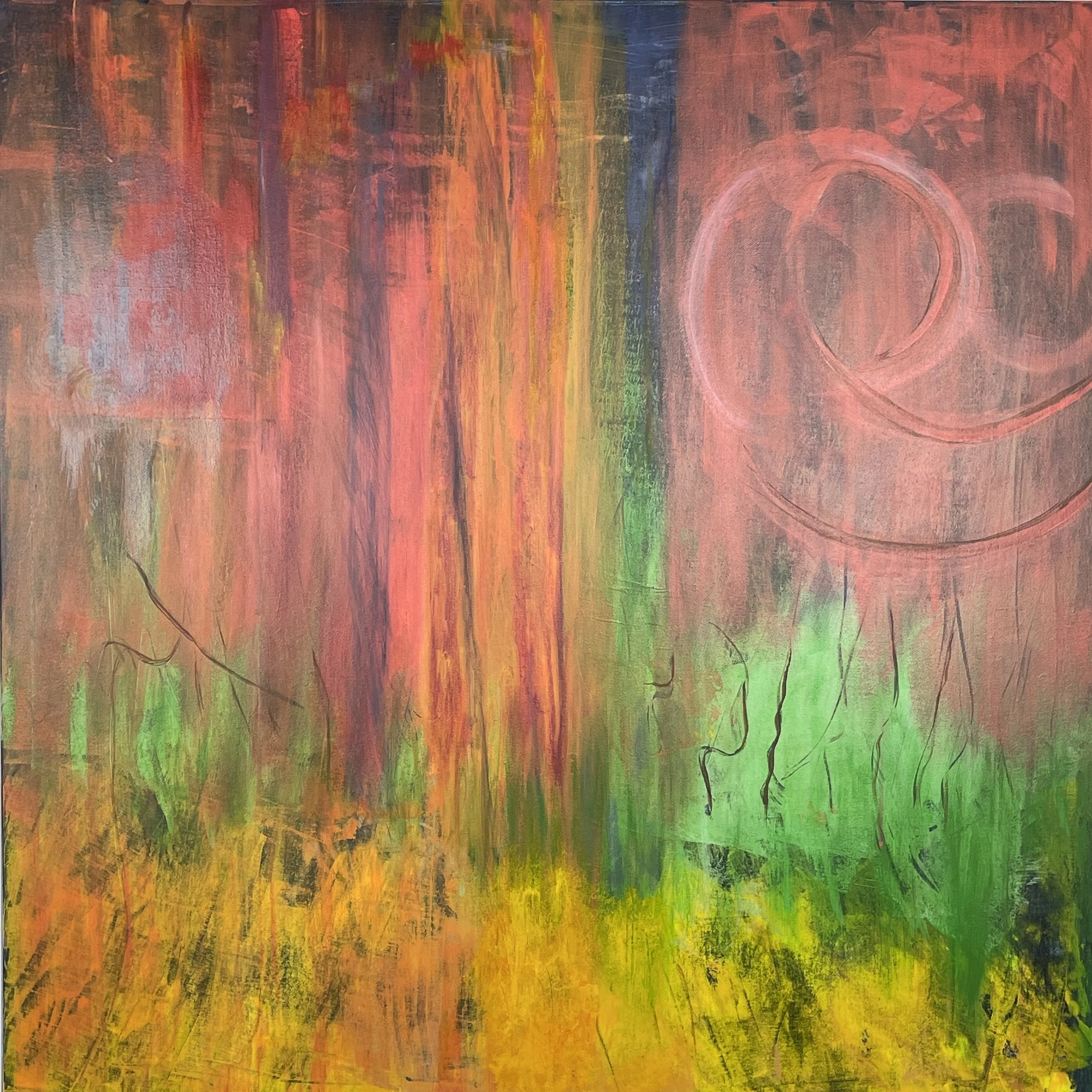"PASSION", acrylic, 30 X 30 inches