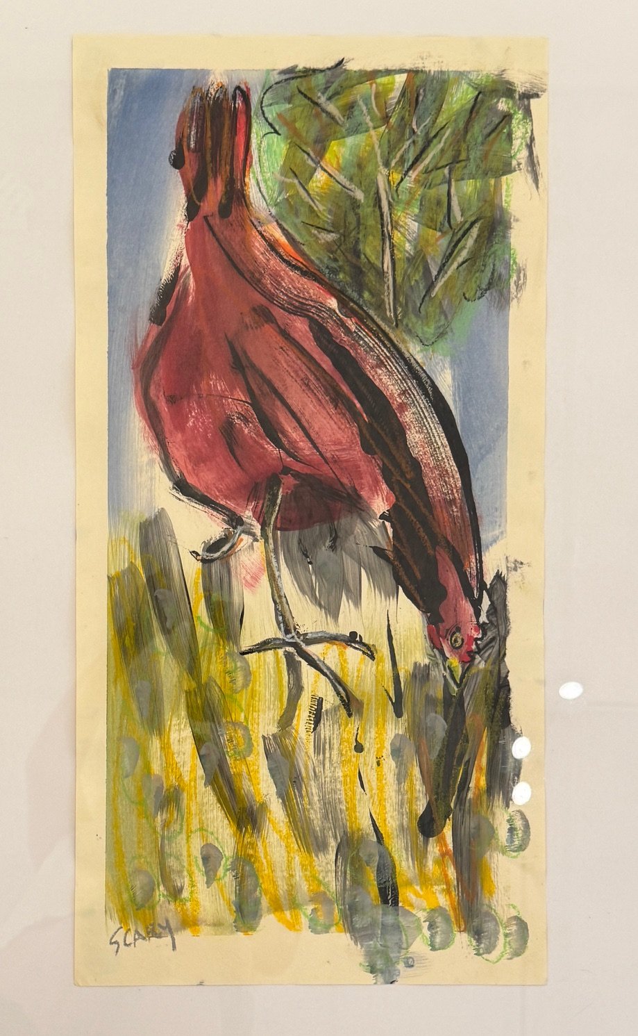 Susan Cary, Scritch, Scratch, Monoprint, hand embellished