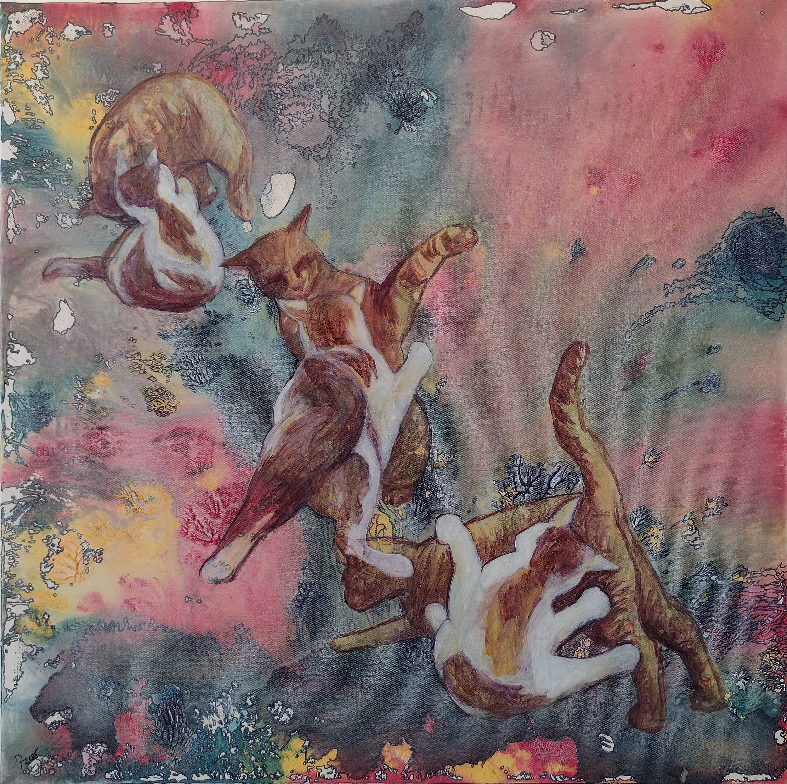 The Tussle: Sizing Up #2
Sharpie & acrylic on canvas
12x12 inches