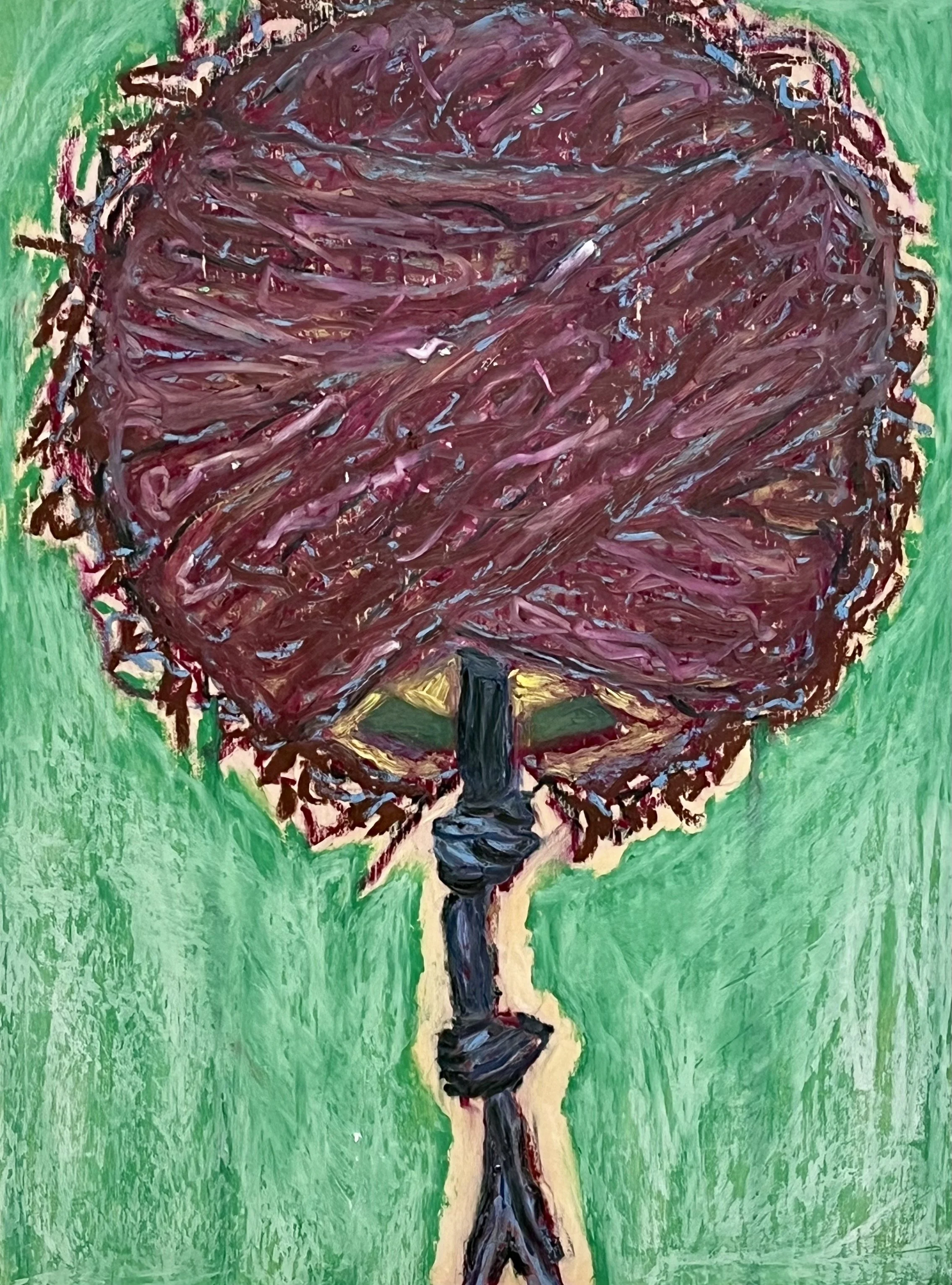 "HIDING", Oil Pastel 14 X 11 inches