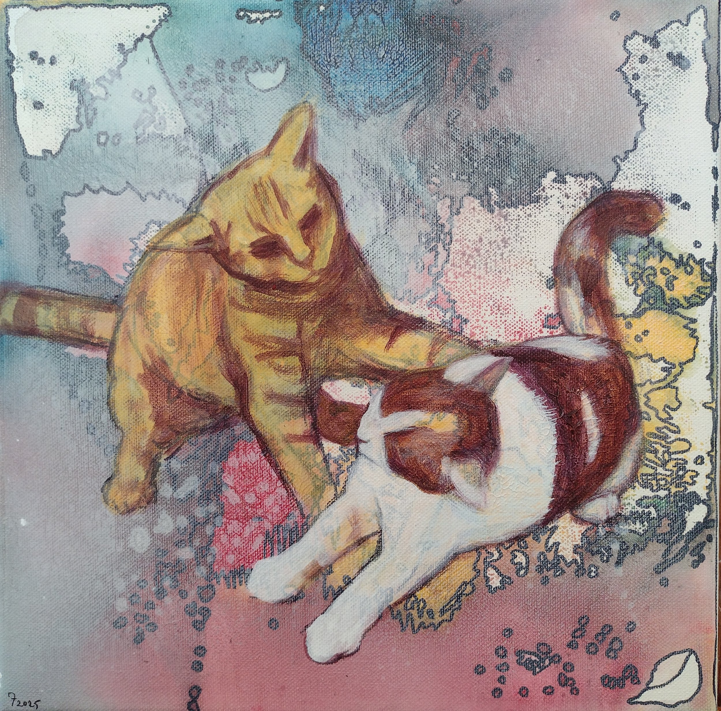 The Tussle: No Give #1
Sharpie & acrylic on canvas
30x30 inches