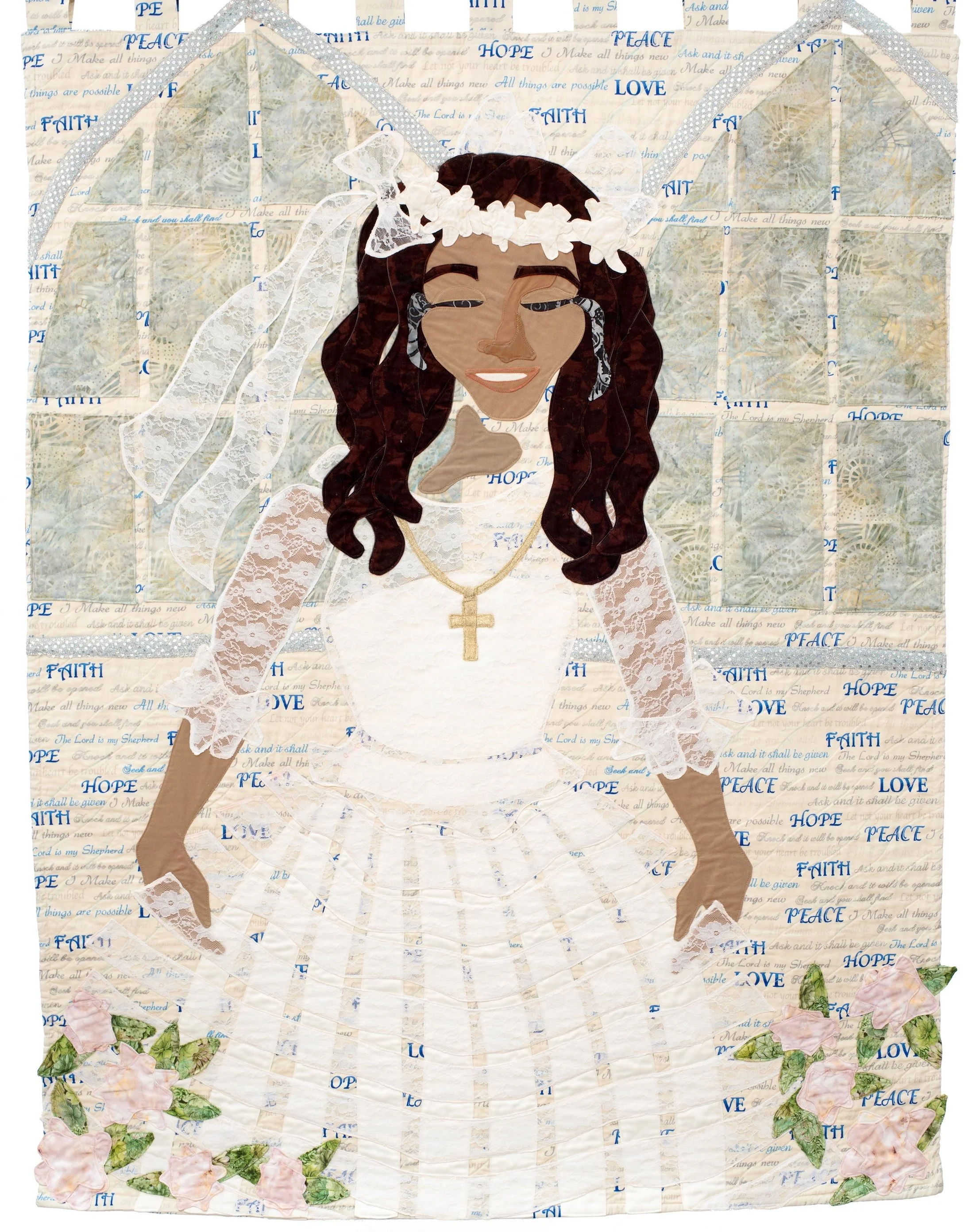 Jackie, Uvalde, Texas (fabric, 53” x 41,” December 2022)