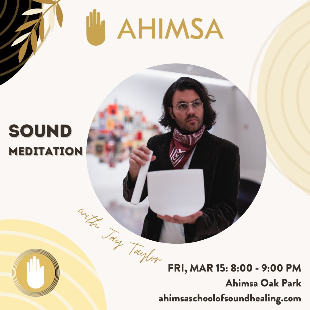 Please join us in Oak Park this weekend for a Sound Meditation, iRest Yoga Nidra, or Family Yoga - it all starts Friday night with Jay Taylor!
Find out more on our website:
https://ahimsayogastudios.com/events
https://ahimsayogastudios.com/kids-and-t