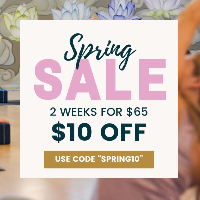 As the flowers bloom and the sun shines brighter, we're thrilled to announce our Spring Sale at Ahimsa! 🌼 It's the perfect time to renew your commitment to wellness and embrace the rejuvenating power of yoga.

For a limited time only, we're offering