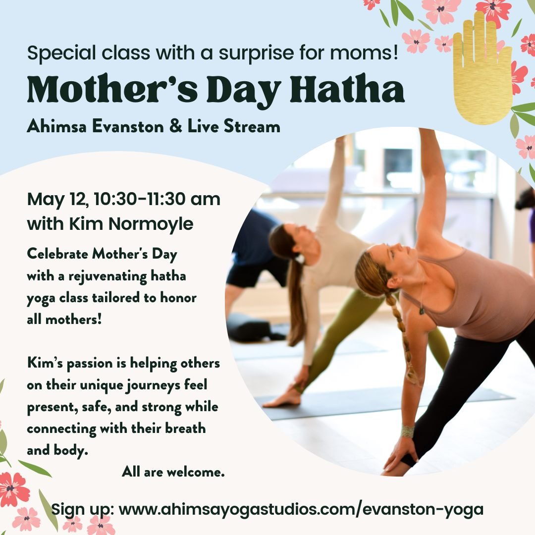 Next Sunday, celebrate Mother's Day with a rejuvenating hatha yoga class tailored to honor all mothers! Join us for a serene experience (and a special surprise for moms) designed to nurture both body and mind. Through gentle poses and mindful breathi